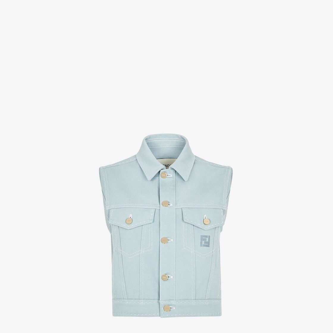 Fendi o1s1wg110525 Vests in Blue Size XS / US 0-2 / IT 36-38 - 1 Thumbnail