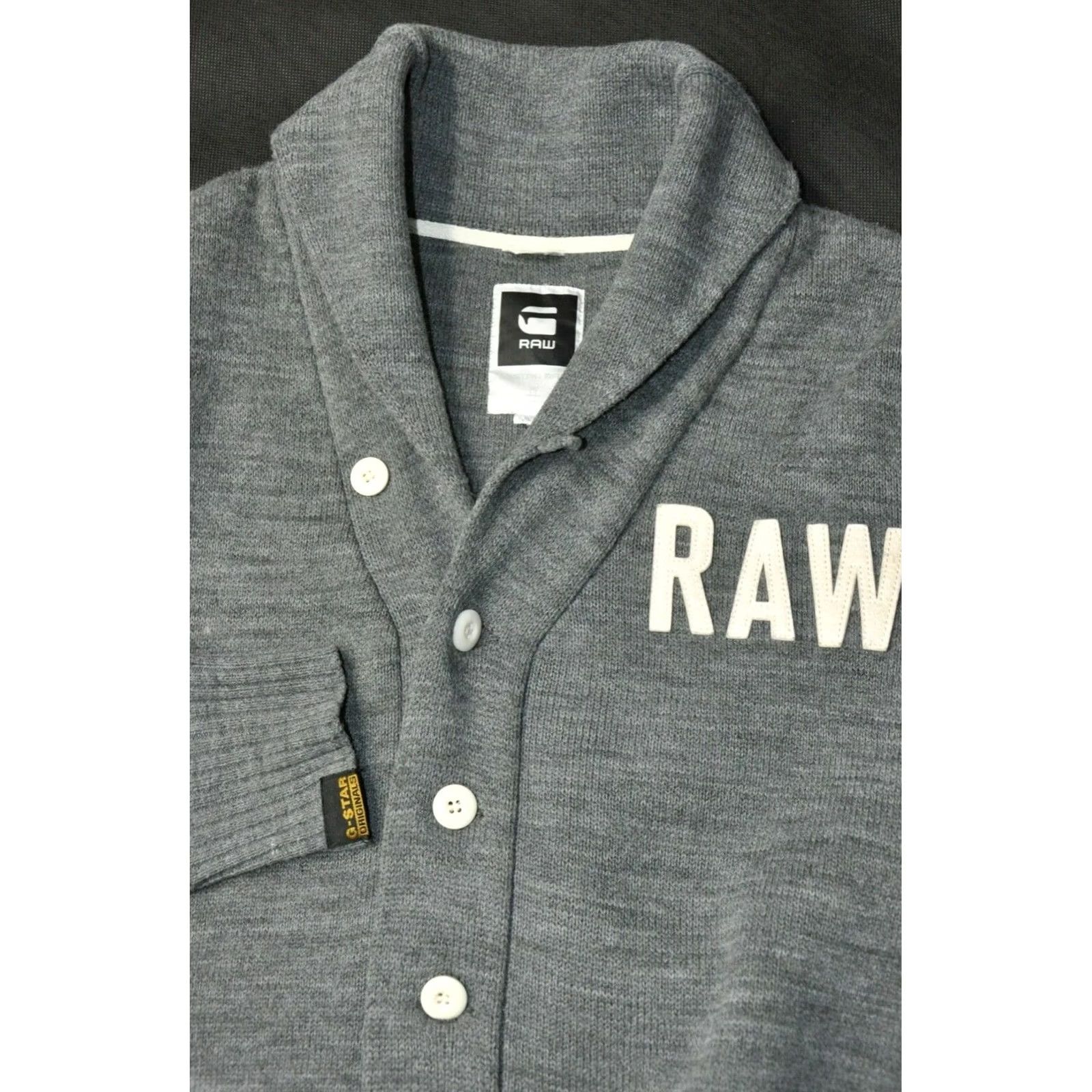 G-Star G-Star Raw Cardigan Knit XL Men Gray Ewing Knit L/S V-Neck Button Sweater Regular Size XS? Size US XL / EU 56 / 4 - 7 Thumbnail