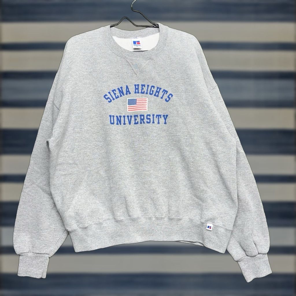 Russell Athletic VINTAGE Siena Heights University Sweatshirt Mens XL College University of Siena Pullover Hooded Cotton Blend Gray Size US XL / EU 56 / 4 - 1 Thumbnail