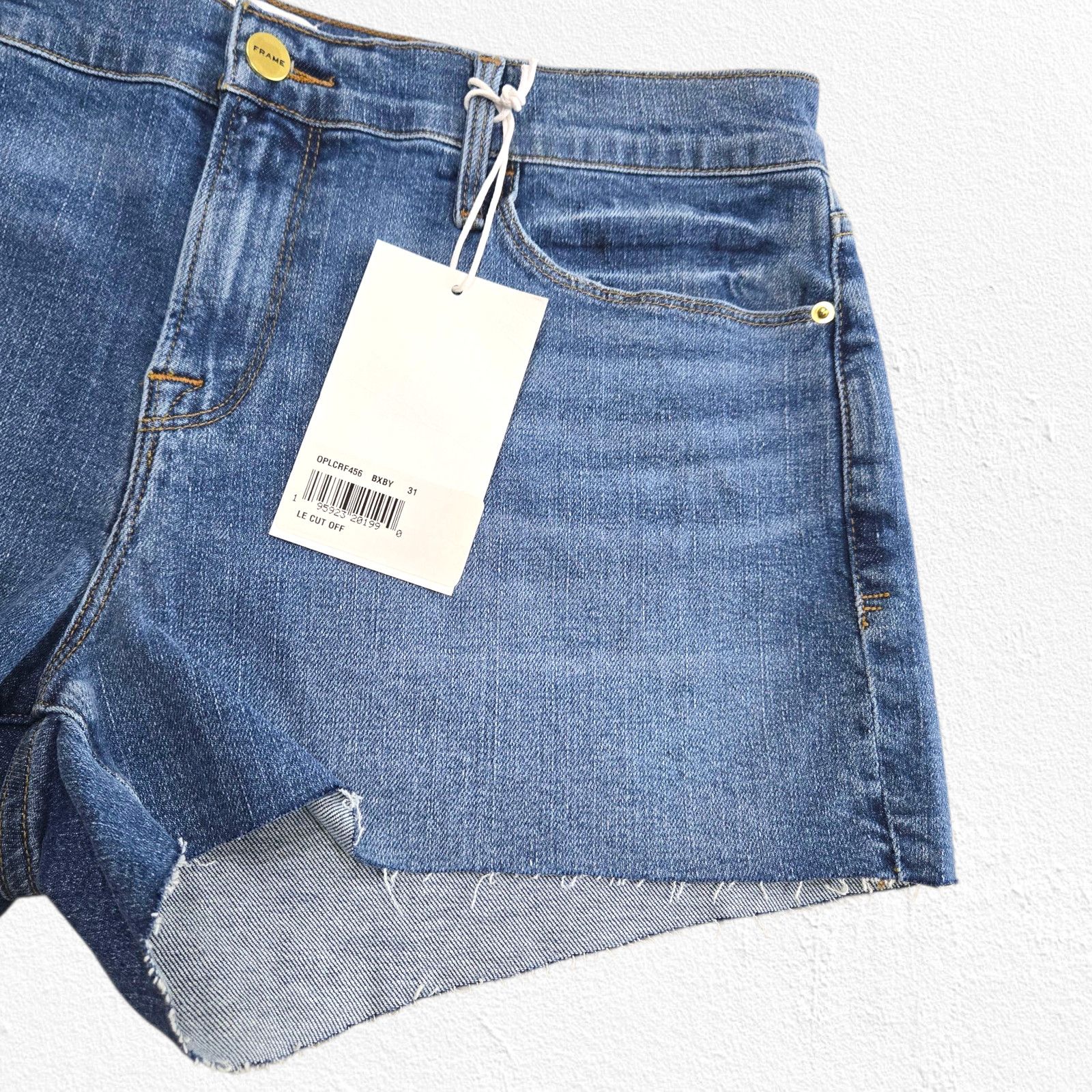 Frame FRAME Le Cutoff Denim Shorts Raw Hem Mid Rise Size 31 NWT Size 31" - 9 Thumbnail