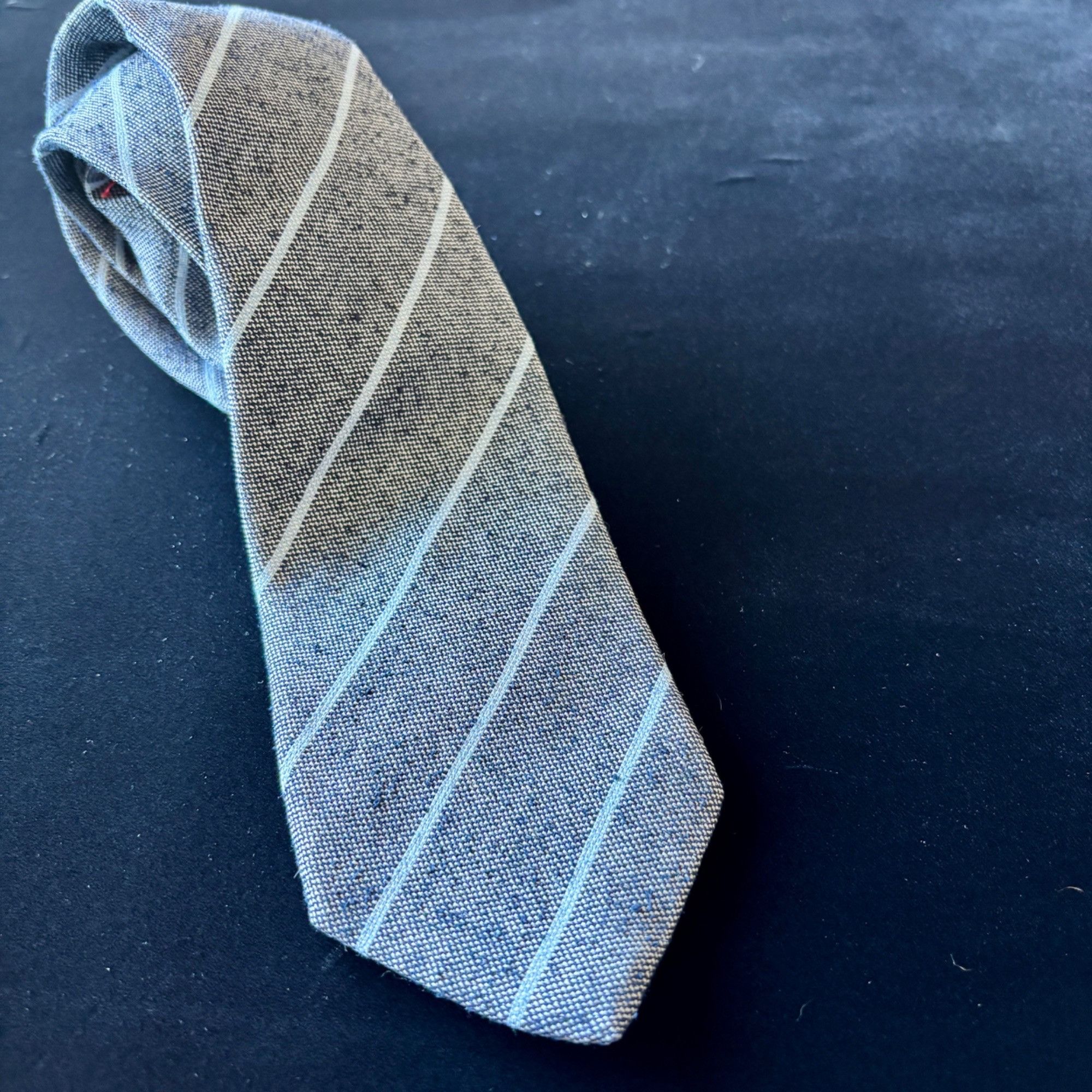Psycho Bunny Psycho Bunny Tie Gray Pinstripe Silk Made in USA Skull Cross Size ONE SIZE - 9 Thumbnail
