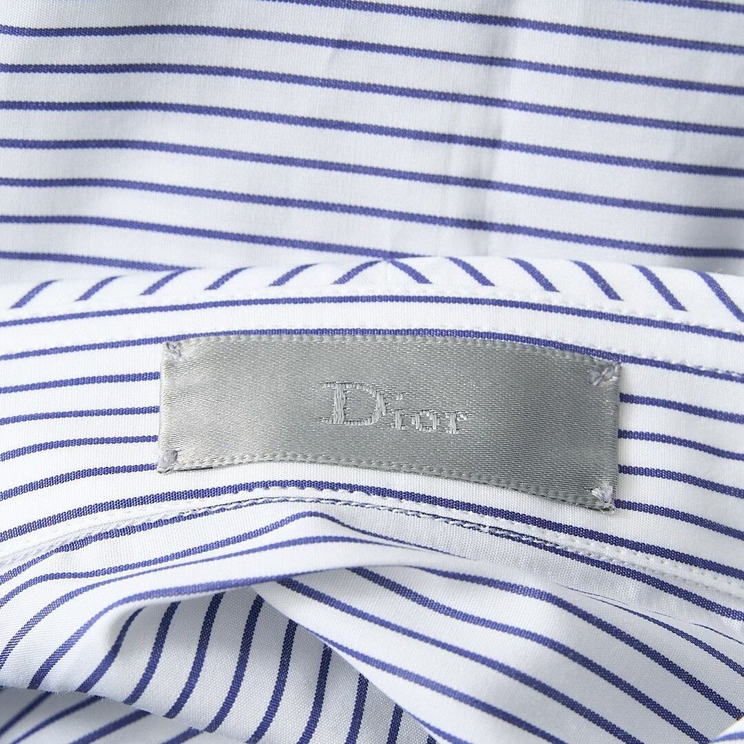 Dior Dior Men's Blue White Striped Shirt Size US S / EU 44-46 / 1 - 6 Thumbnail