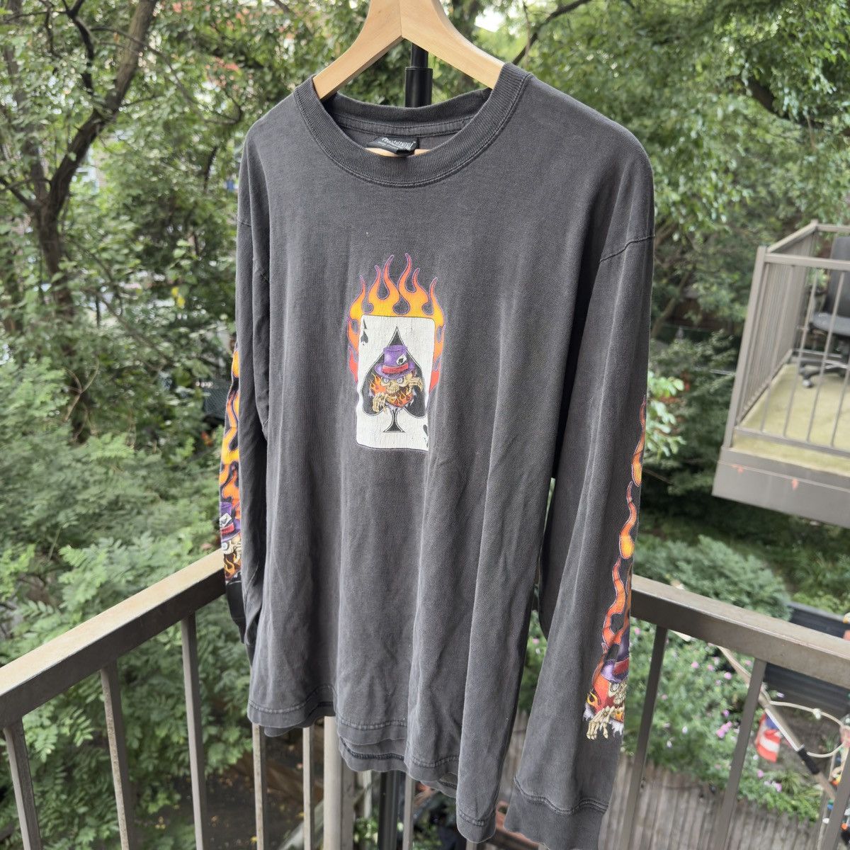 Vintage Thrashed Faded Distressed Flame Shirt ERD Grunge Chrome Size US L / EU 52-54 / 3 - 1 Thumbnail