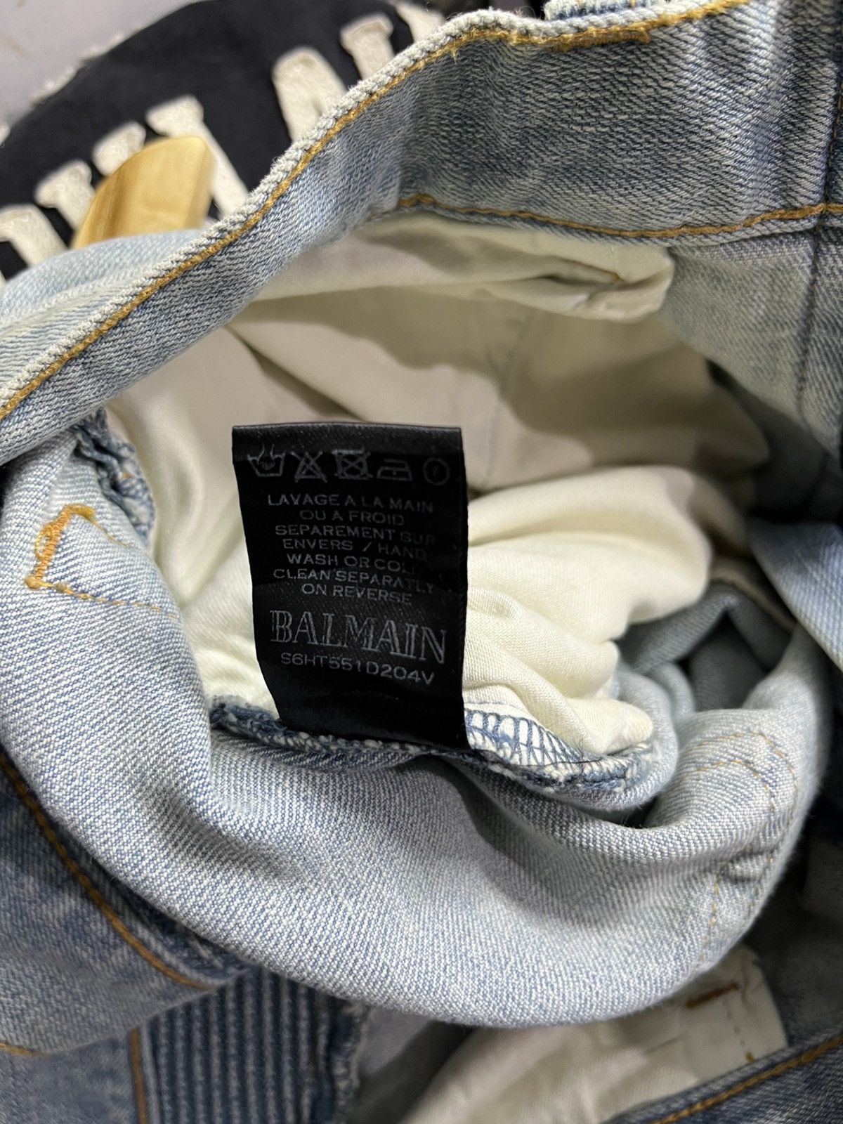 Balmain Balmain distressed blue biker jeans Size US 29 - 11 Thumbnail