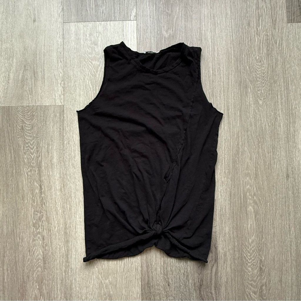 Pull & Bear Pull&Bear Black Muscle Tee with Tie Front Size M / US 6-8 / IT 42-44 - 1 Thumbnail