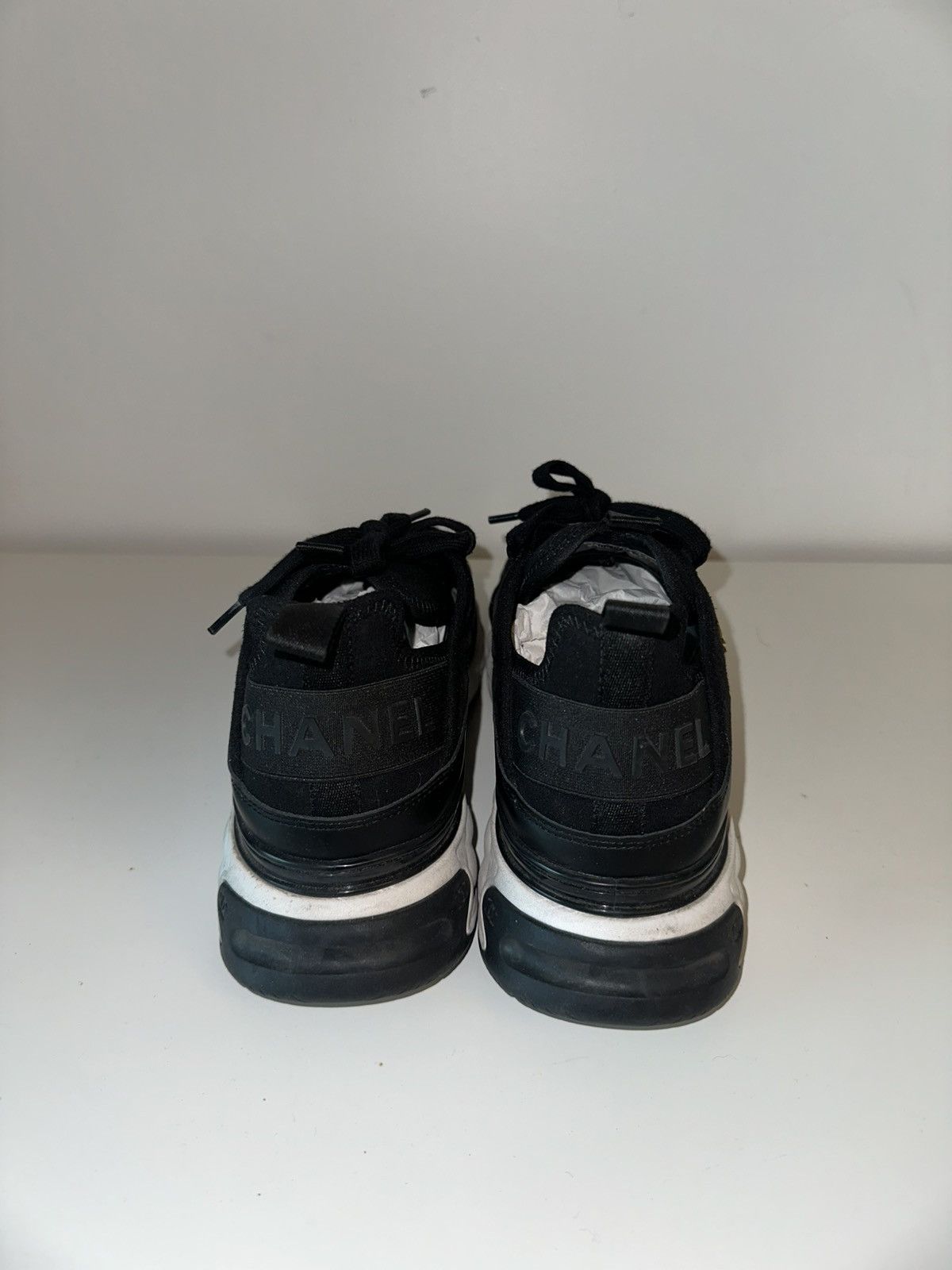 Chanel Chanel Black Leather Trainer Sneakers Size US 8.5 / EU 41-42 - 5 Thumbnail