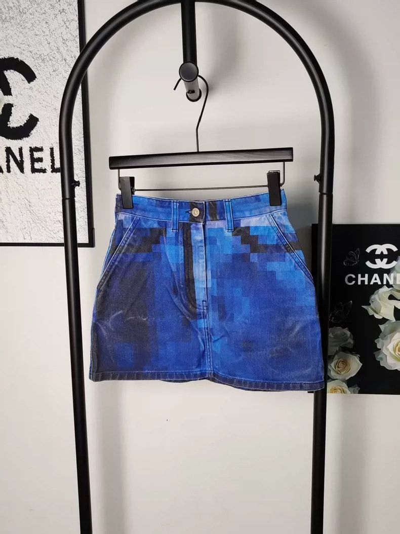 LOEWE Mosaic denim skirt