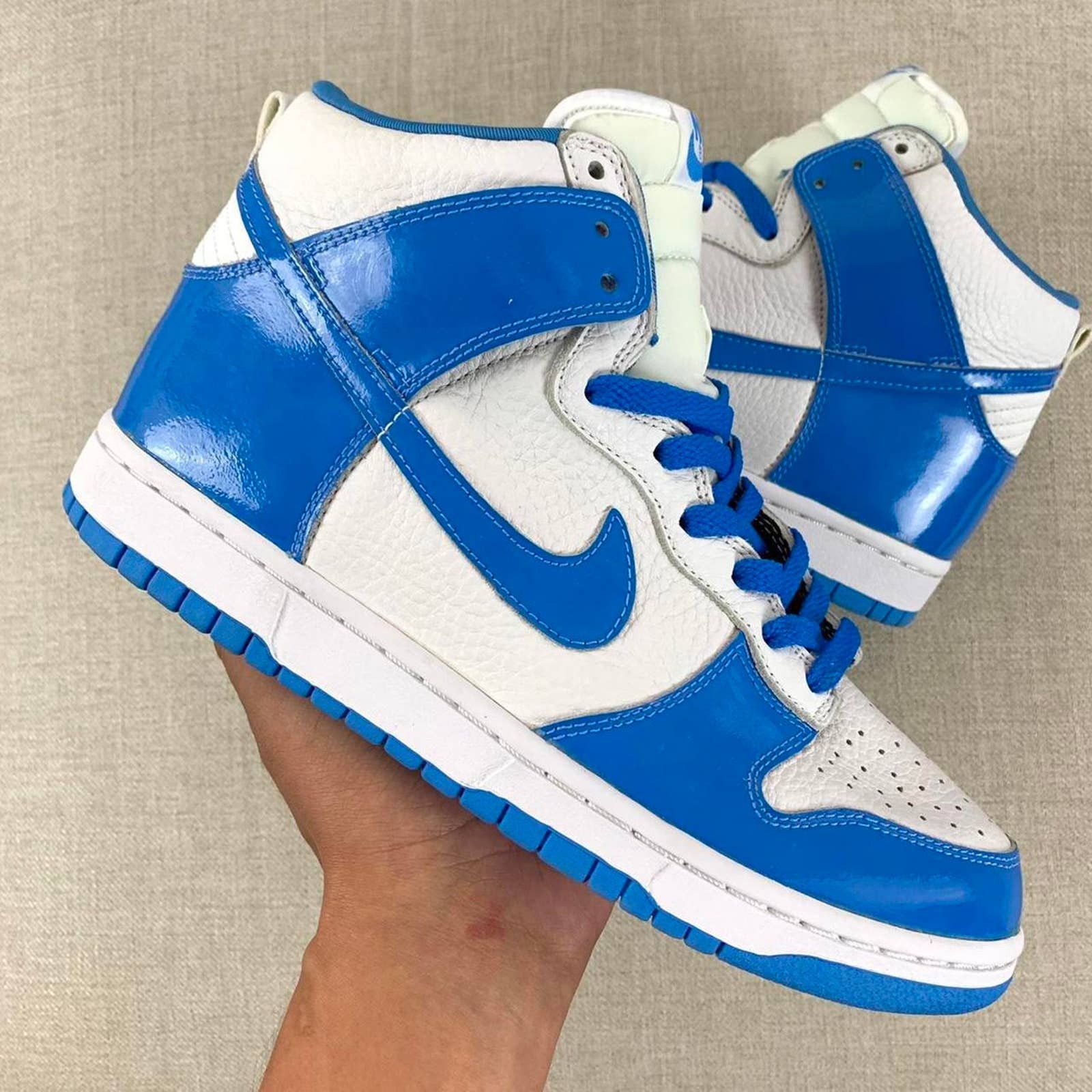 image of 2001 Nike Dunk High “Unc” Shoes in Blue, Women's (Size 9.5)