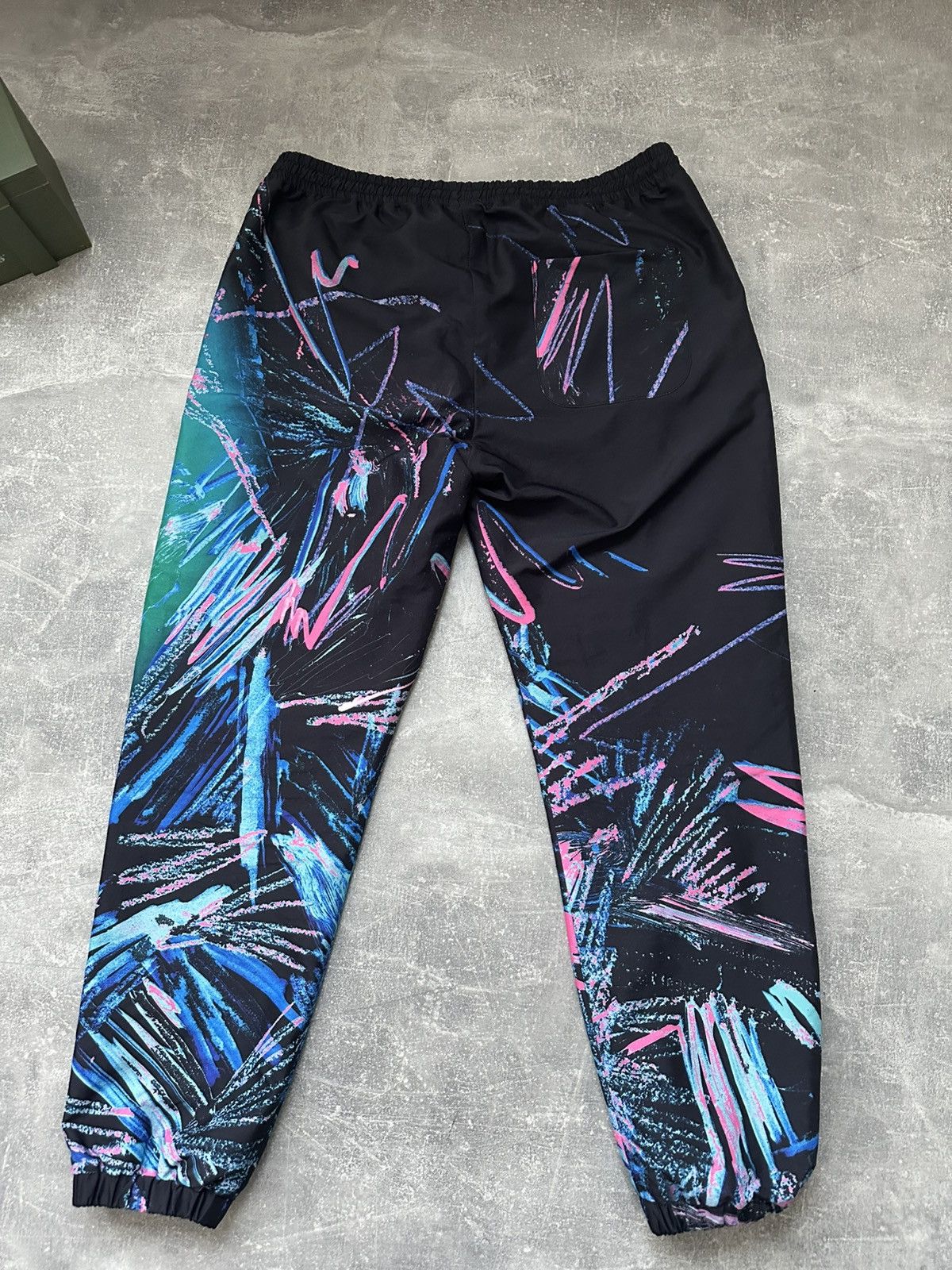 Nasir Mazhar NASIR MAZHAR X TOPMAN, Black Scribble Print Joggers Size US 34 / EU 50 - 2 Thumbnail