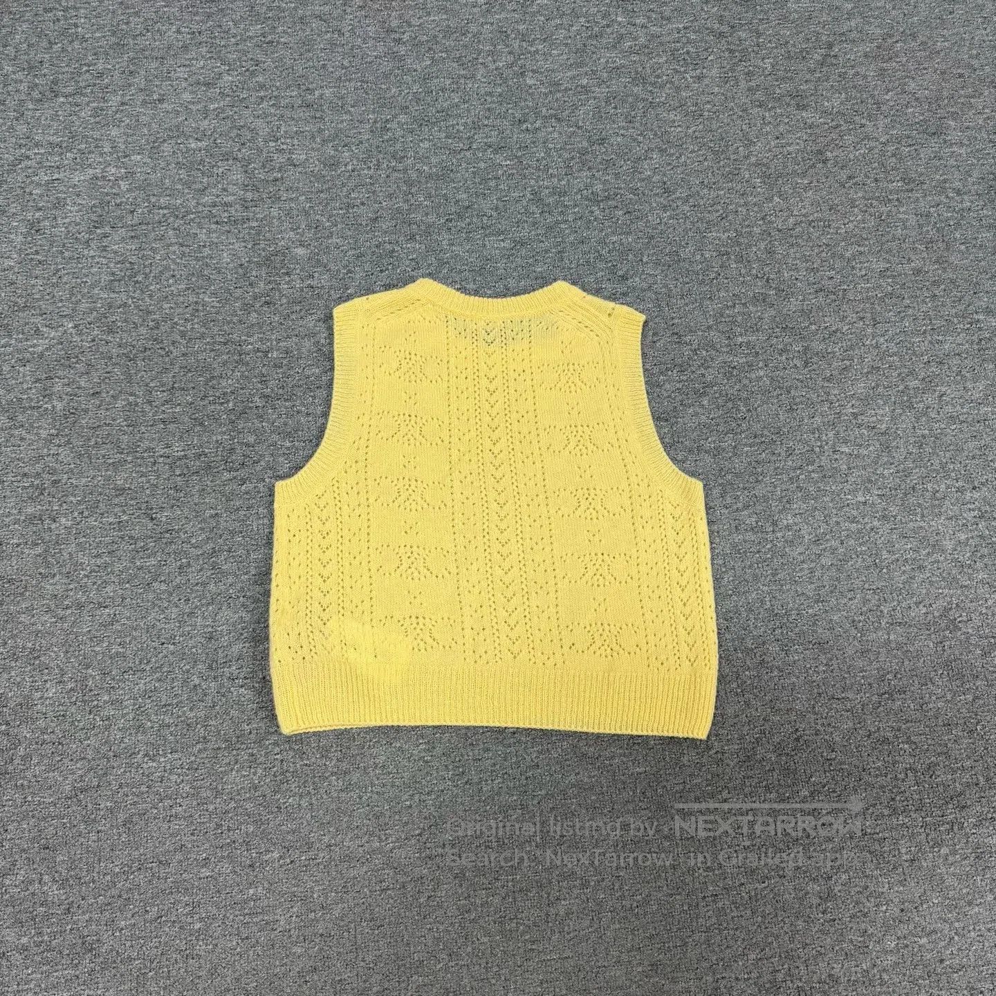 Celine CELINE Hollow jacquard pattern; chick yellow color; knitte Size M / US 6-8 / IT 42-44 - 3 Thumbnail