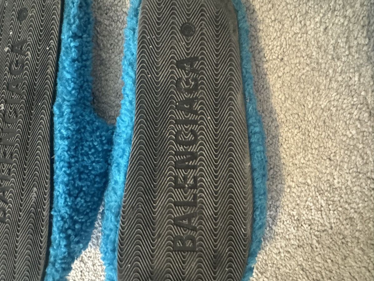 Balenciaga Furry Fur Slide Sandals in Blue Size US 9 / EU 42 - 7 Thumbnail