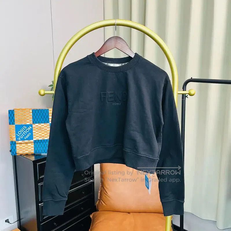 Fendi Fendi Black Cotton Women's Cropped Sweatshirt . Size S / US 4 / IT 40 - 1 Thumbnail