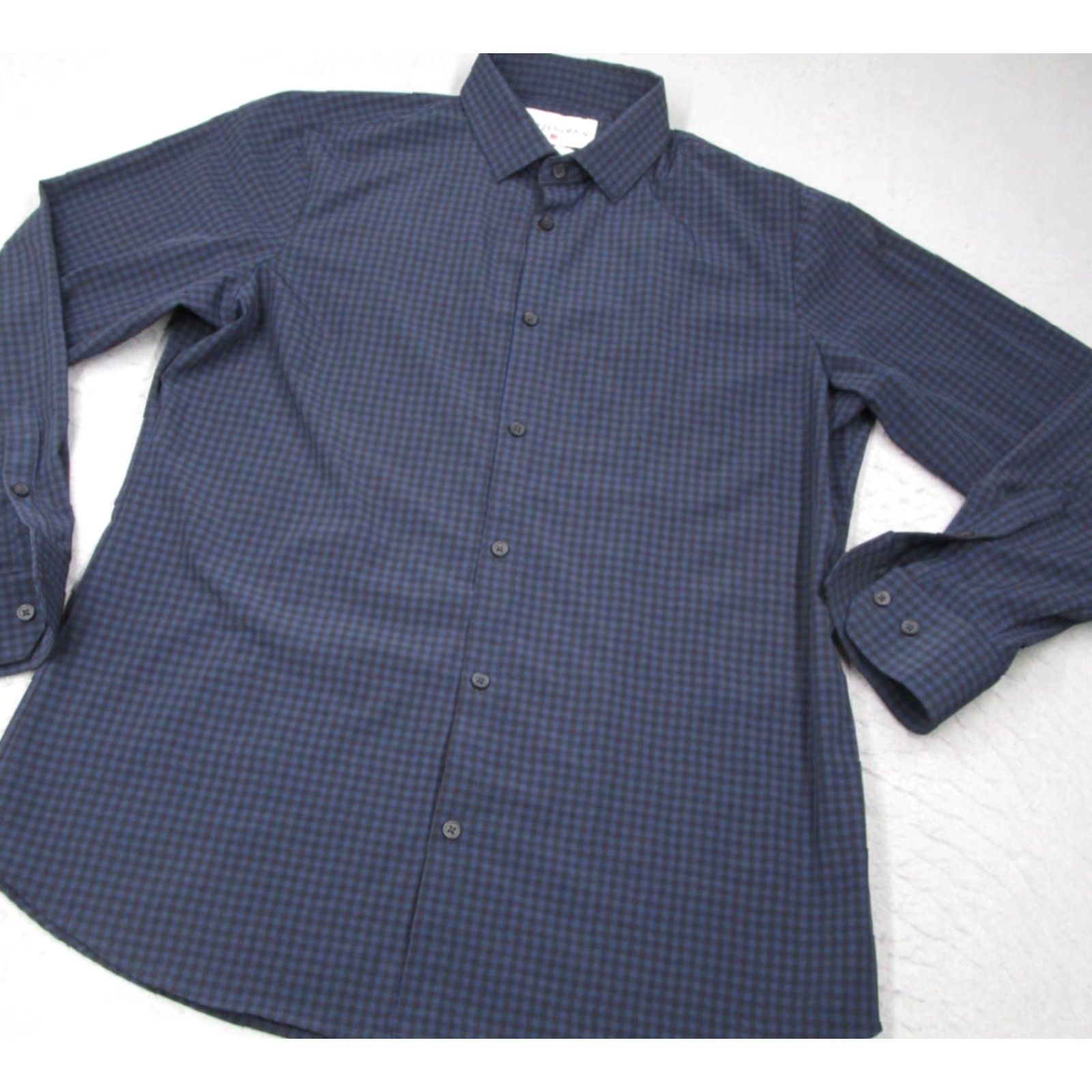 Mizzen+Main Mizzen+Main Shirt Men XL Trim Fit Blue Check Leeward Stretch Long Sleeve Button Up Size US XL / EU 56 / 4 - 2 Thumbnail