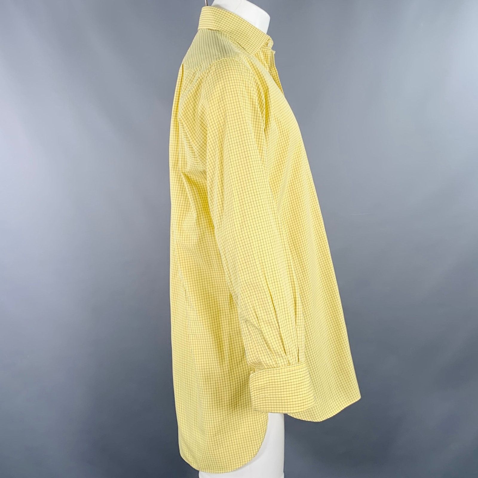 Pink Yellow Blue Checkered Cotton French Cuff Long Sleeve Shirt Size US M / EU 48-50 / 2 - 3 Thumbnail