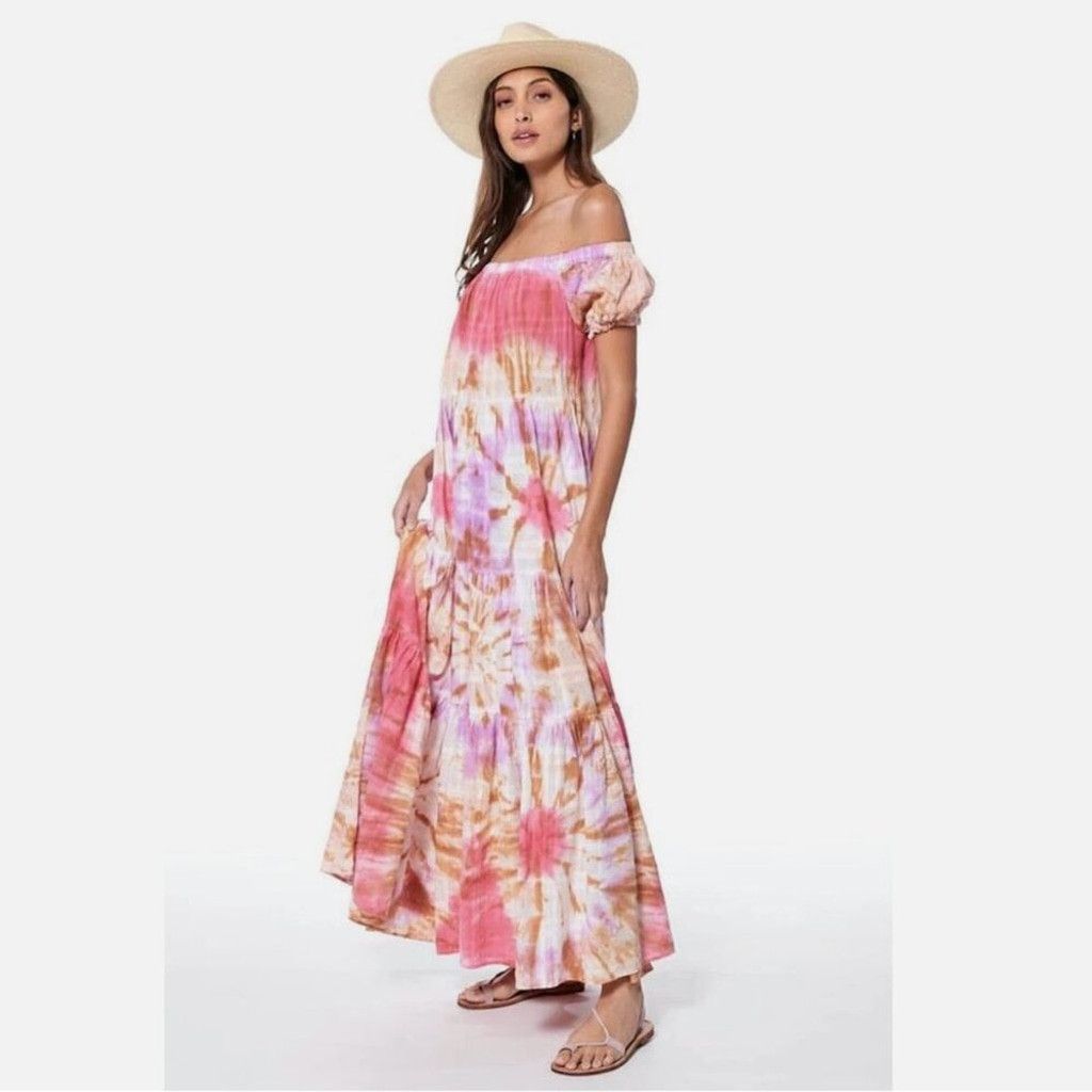 Young Fabulous & Broke YOUNG FABULOUS & BROKE Maxi Bohemian Puffed sleeves Pink XS Size XS / US 0-2 / IT 36-38 - 1 Thumbnail