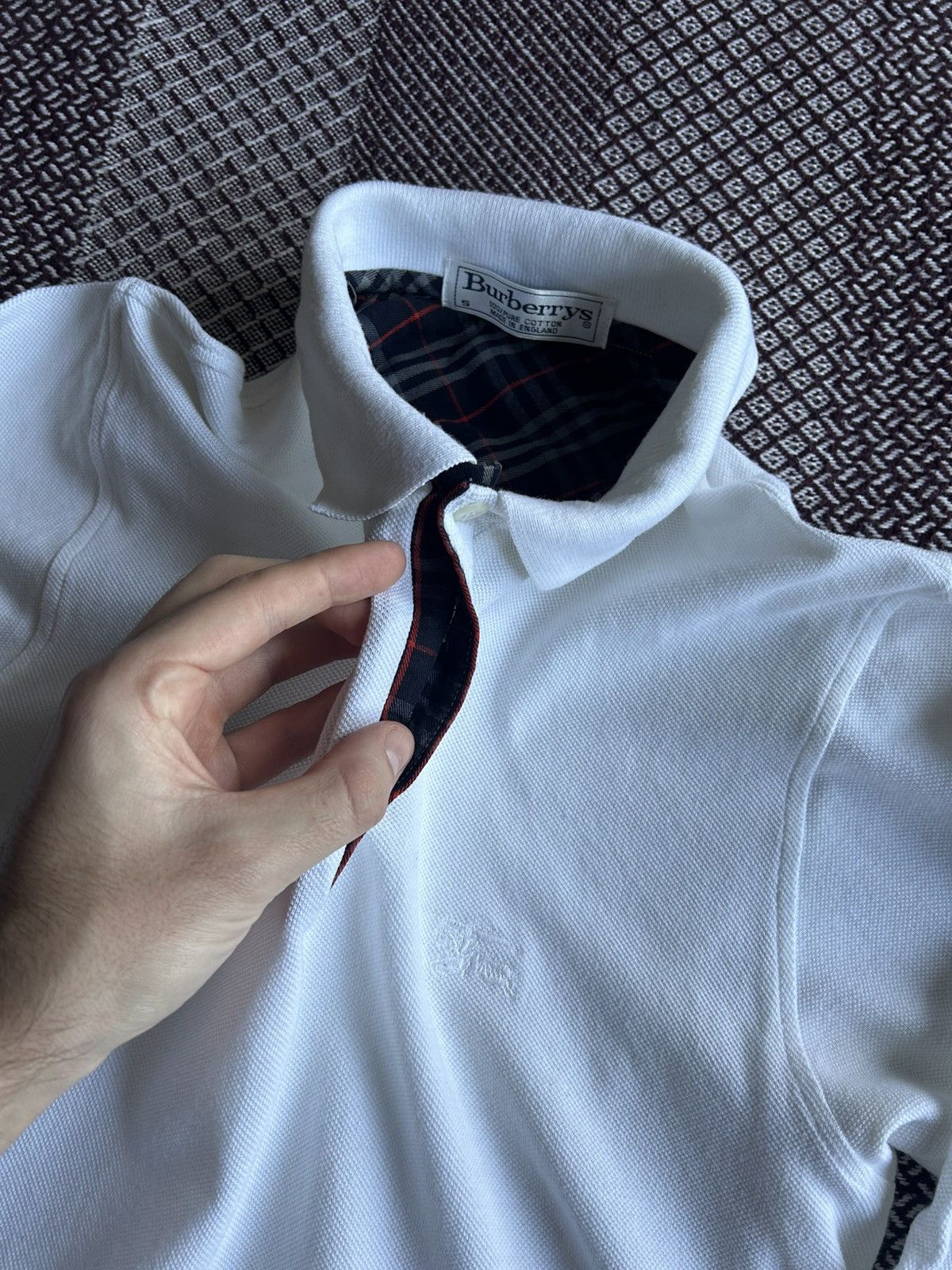 Burberry Vintage Burberry Long Sleeve Polo Solid Style Nova Check Size US S / EU 44-46 / 1 - 12 Thumbnail