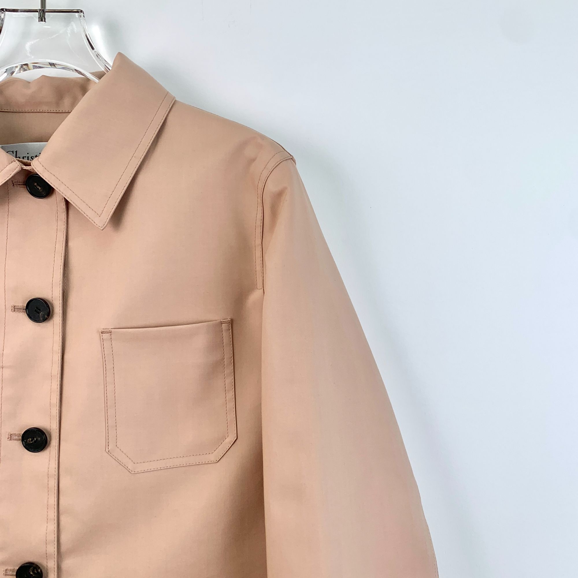 Dior Christian Dior Womens Beige Cotton Single-Breasted Jacket Wi Size XS / US 0-2 / IT 36-38 - 5 Thumbnail