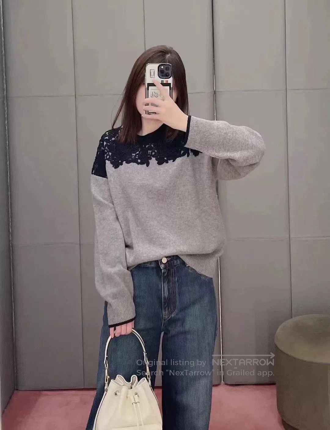 Valentino Valentino Gray Floral Wool Sweater S. Size US S / EU 44-46 / 1 - 8 Thumbnail