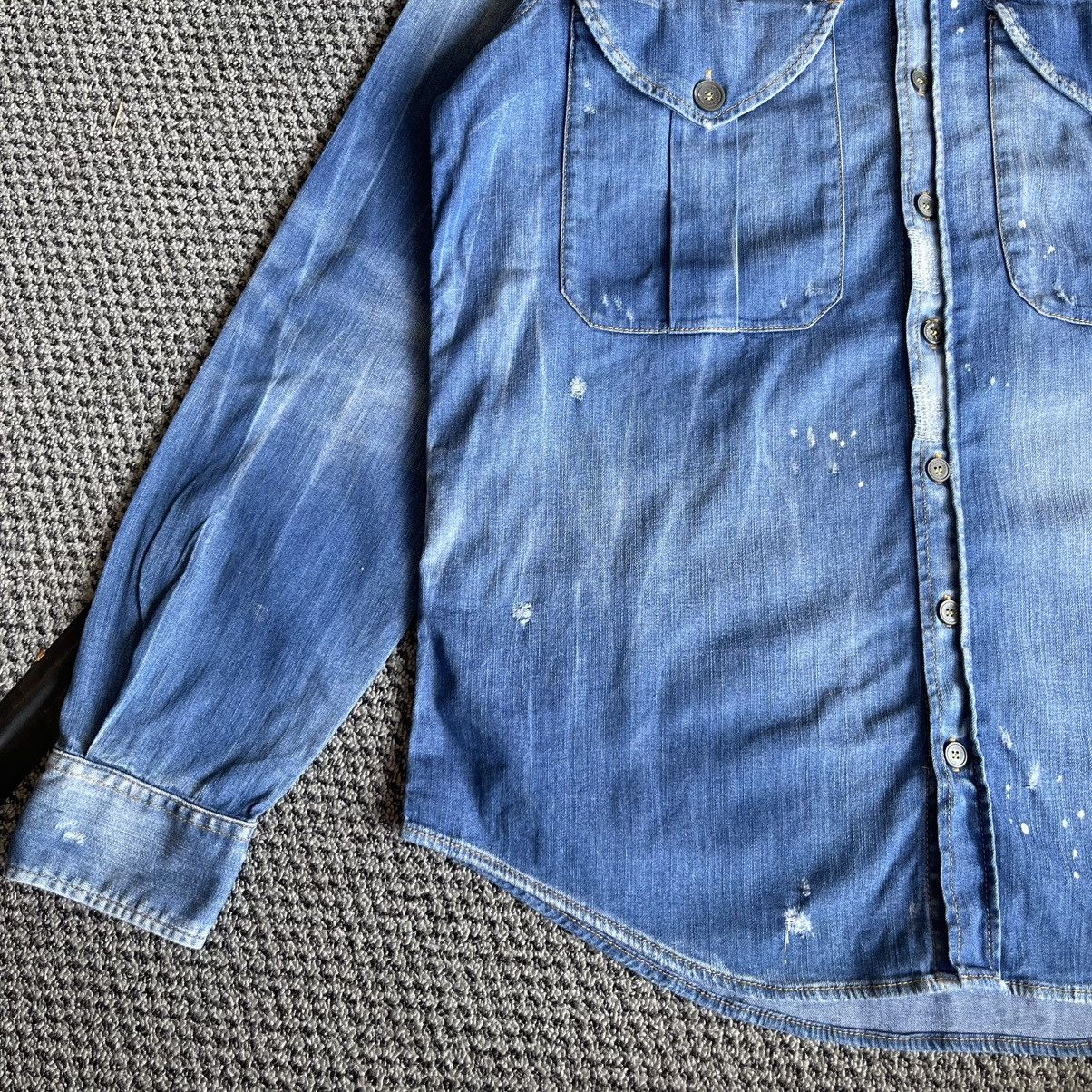 Dsquared2 Dsquared2 Distressed Effect Denim Shirt Size US L / EU 52-54 / 3 - 5 Thumbnail