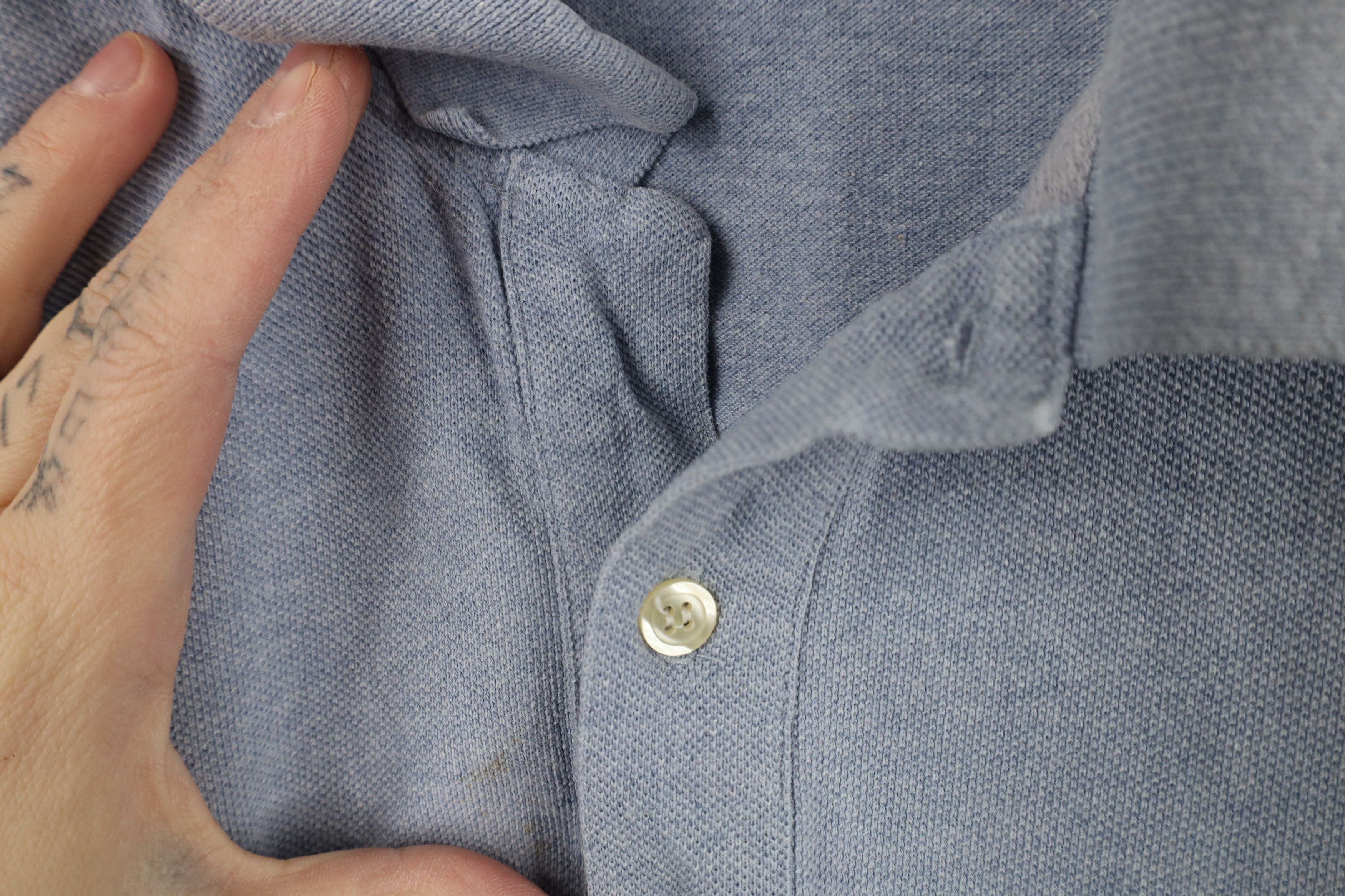 J.Crew × Vintage Vintage 90s J Crew Blank Collared Polo Shirt Blue USA Size US XXL / EU 58 / 5 - 4 Thumbnail