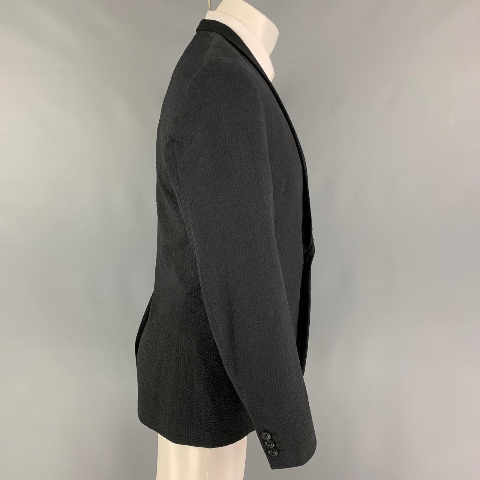 Other Size 40 Navy Seersucker Cotton Shawl Collar Sport Coat Size 40R - 2 Thumbnail