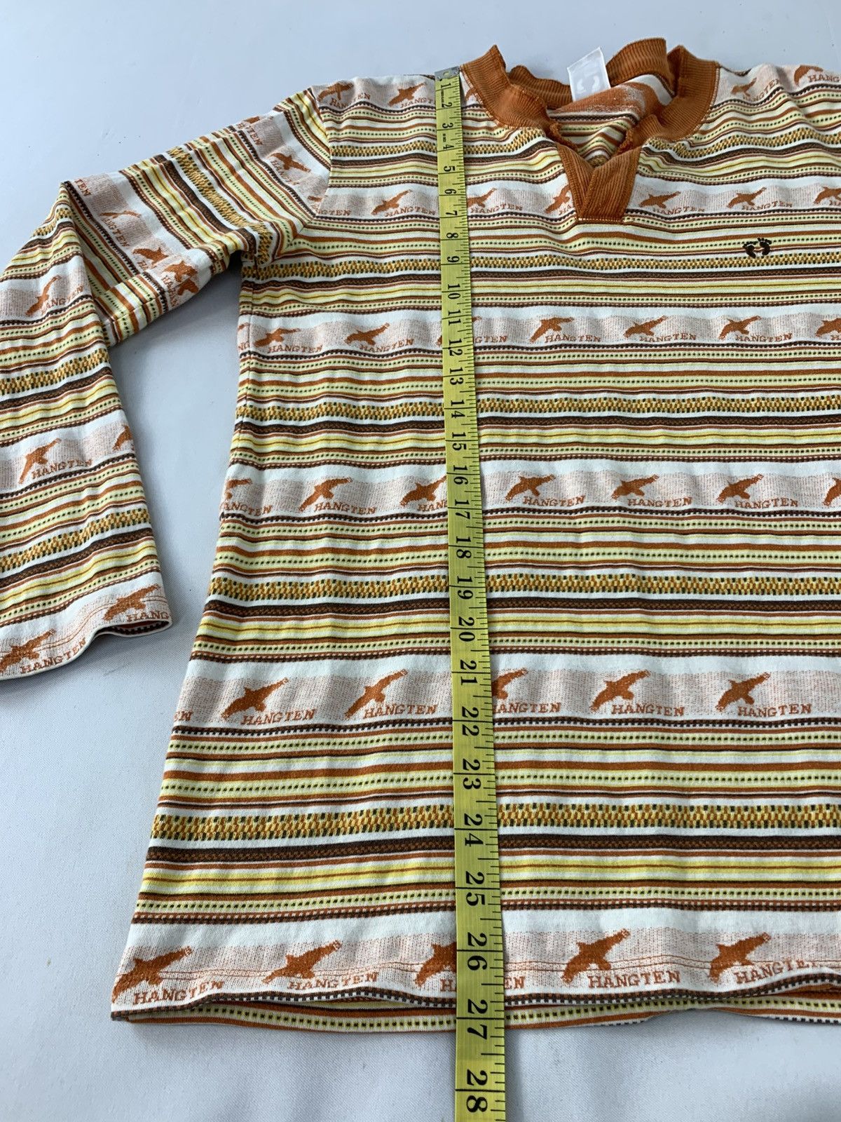 Hang Ten 90s Hang Ten Henley Neck Longsleeve Striped Tee Tshirt Size US M / EU 48-50 / 2 - 10 Thumbnail