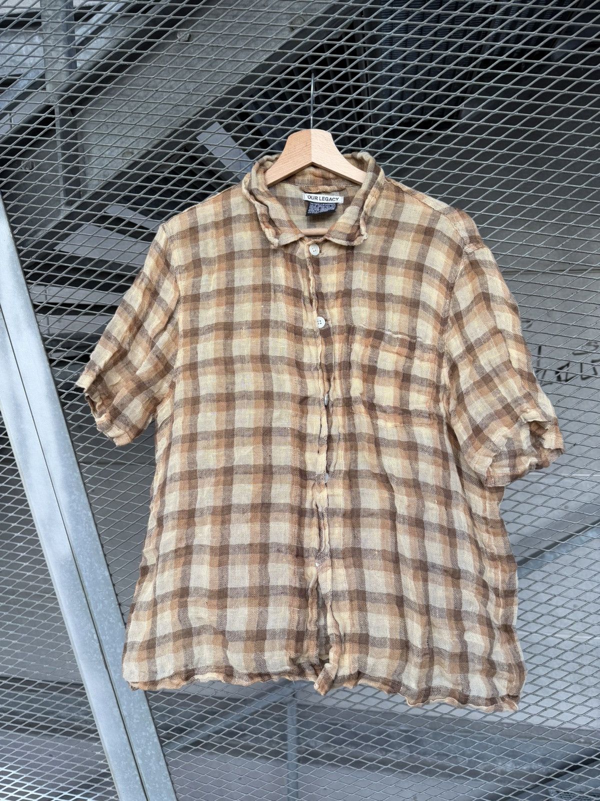 Our Legacy Our Legacy Raw Net Plaid Shirt Size US S / EU 44-46 / 1 - 1 Thumbnail