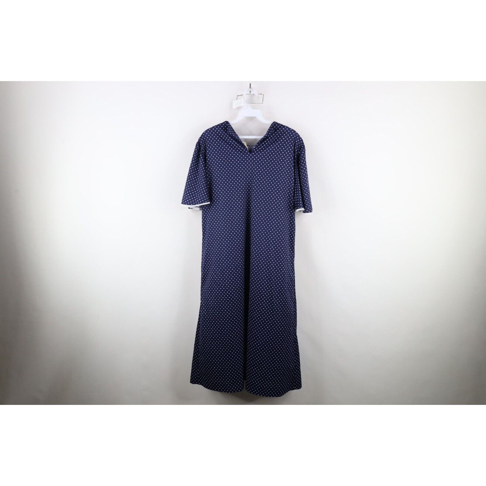 Vintage Vintage 70s Country Primitive Polka Dot Lace Trim Dress Size XXL / US 16-18 / IT 52-54 - 12 Thumbnail