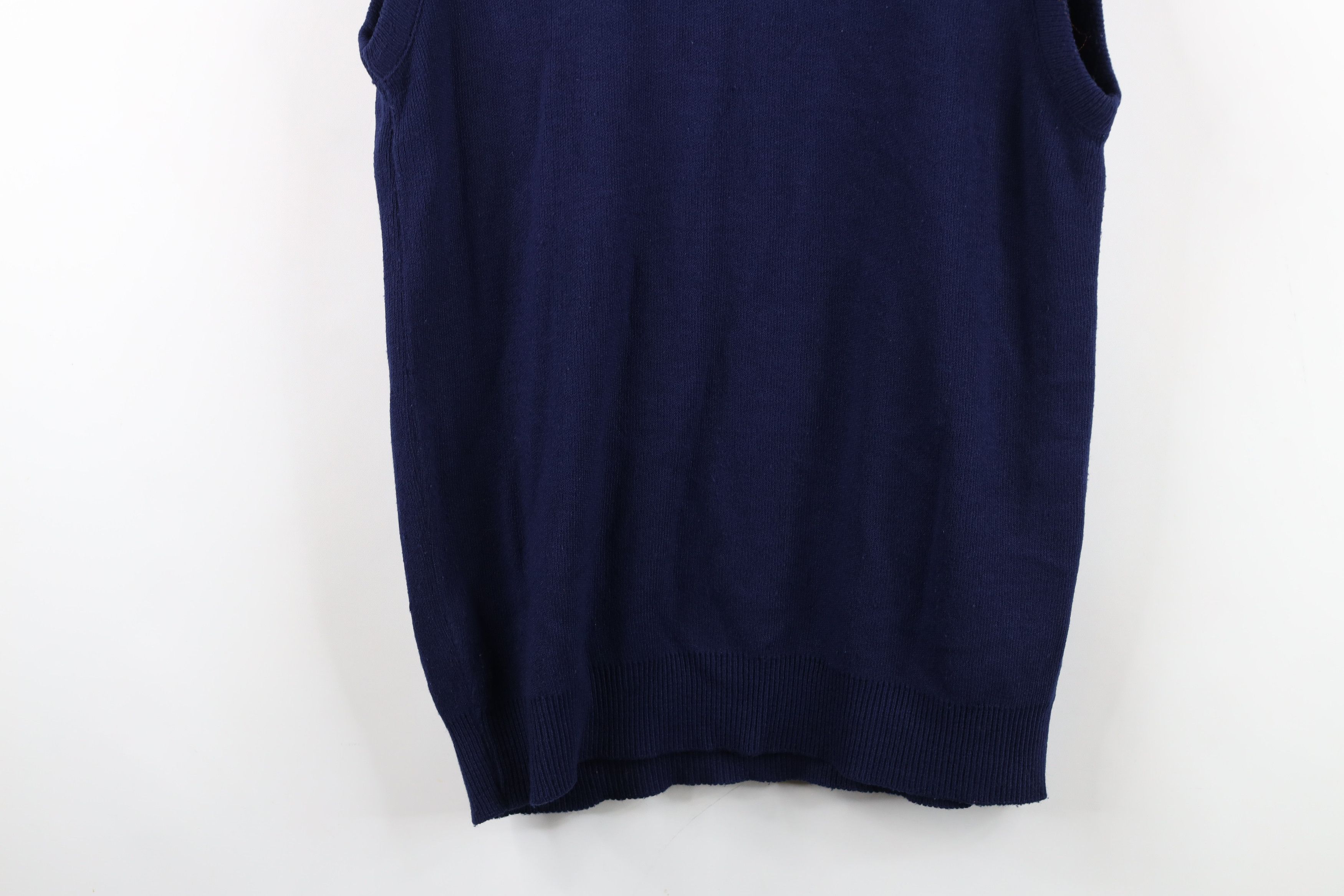 Vintage Vintage 70s Streetwear Blank Knit Sweater Vest Blue USA Size US L / EU 52-54 / 3 - 8 Thumbnail