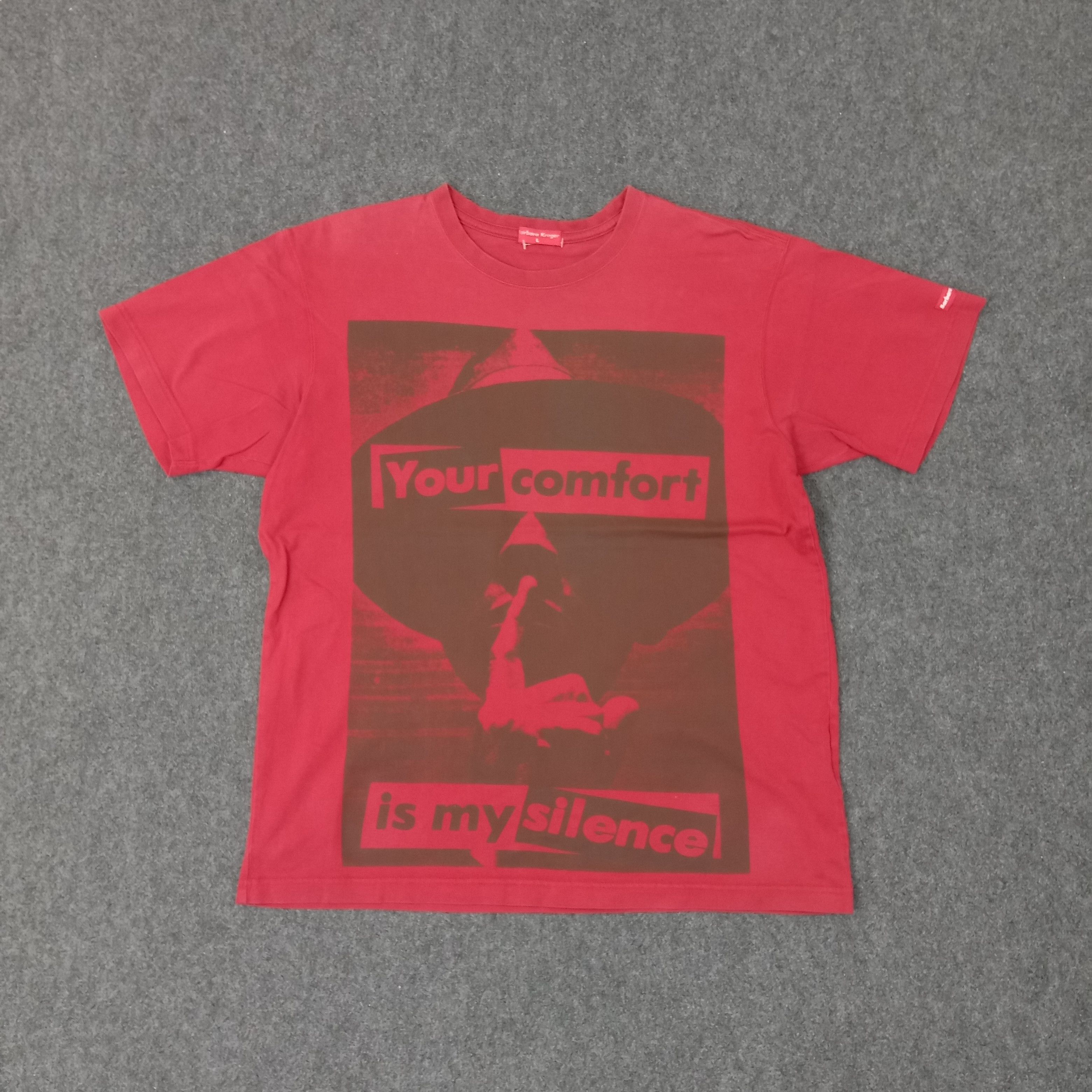 Japanese Brand Barbara Kruger Your Comfort Is My Silence Tshirt C223N20 Size US L / EU 52-54 / 3 - 1 Thumbnail