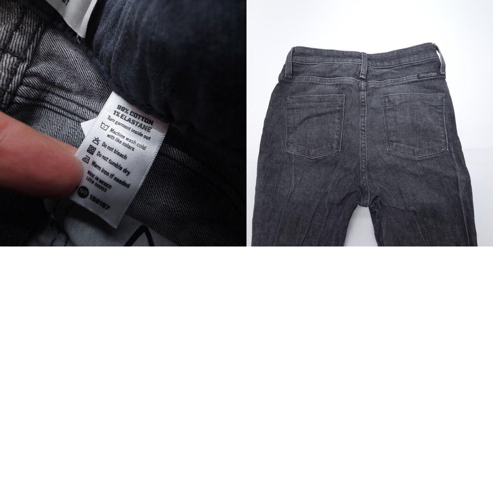 Vintage Smith & Rogue Womens No 77 Bootcut Jeans 27 x 28 Black Western Rodeo Denim Jeans Size 27" / US 4 / IT 40 - 8 Thumbnail