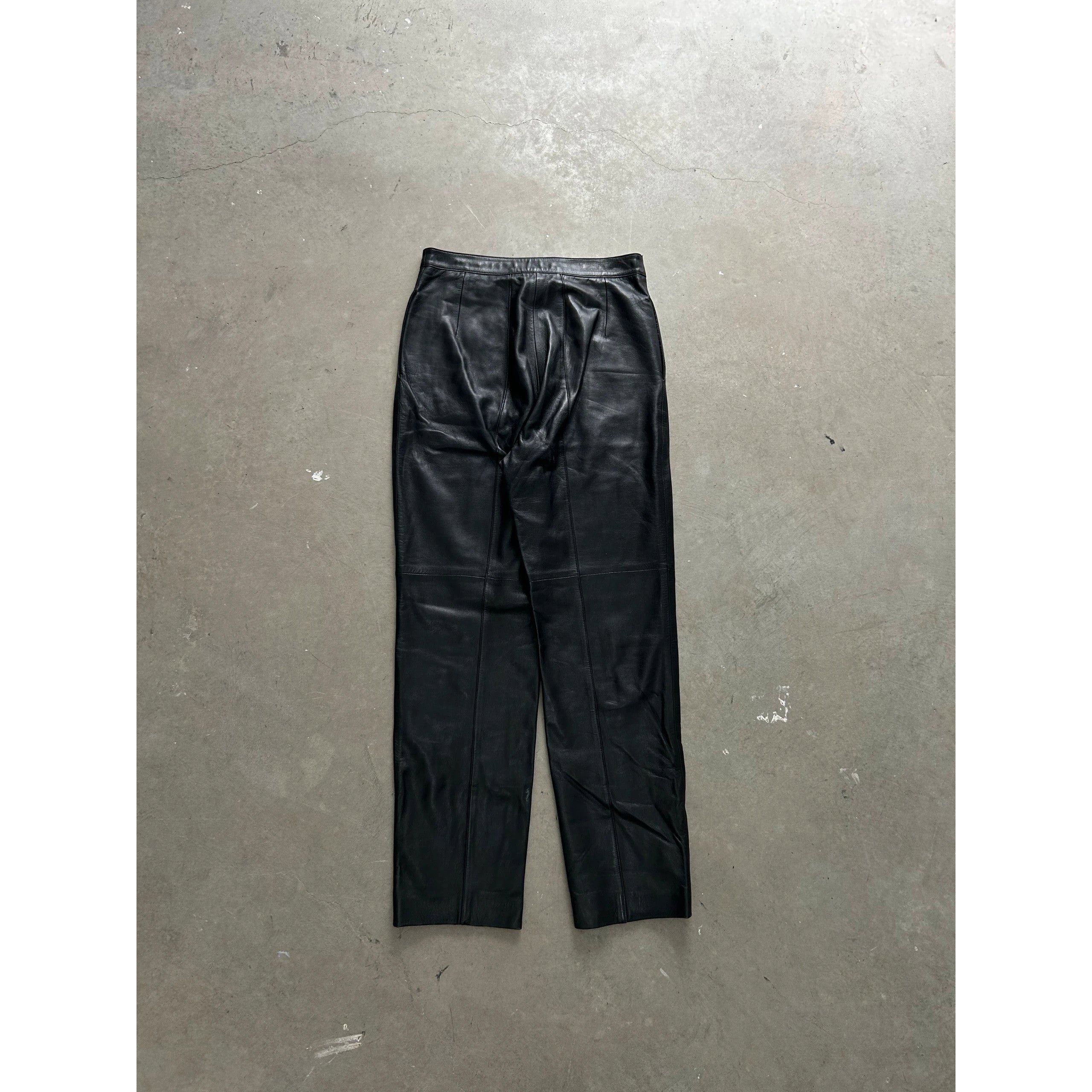Loewe Loewe 1990's Black Leather Pants Size US 31 - 8 Thumbnail