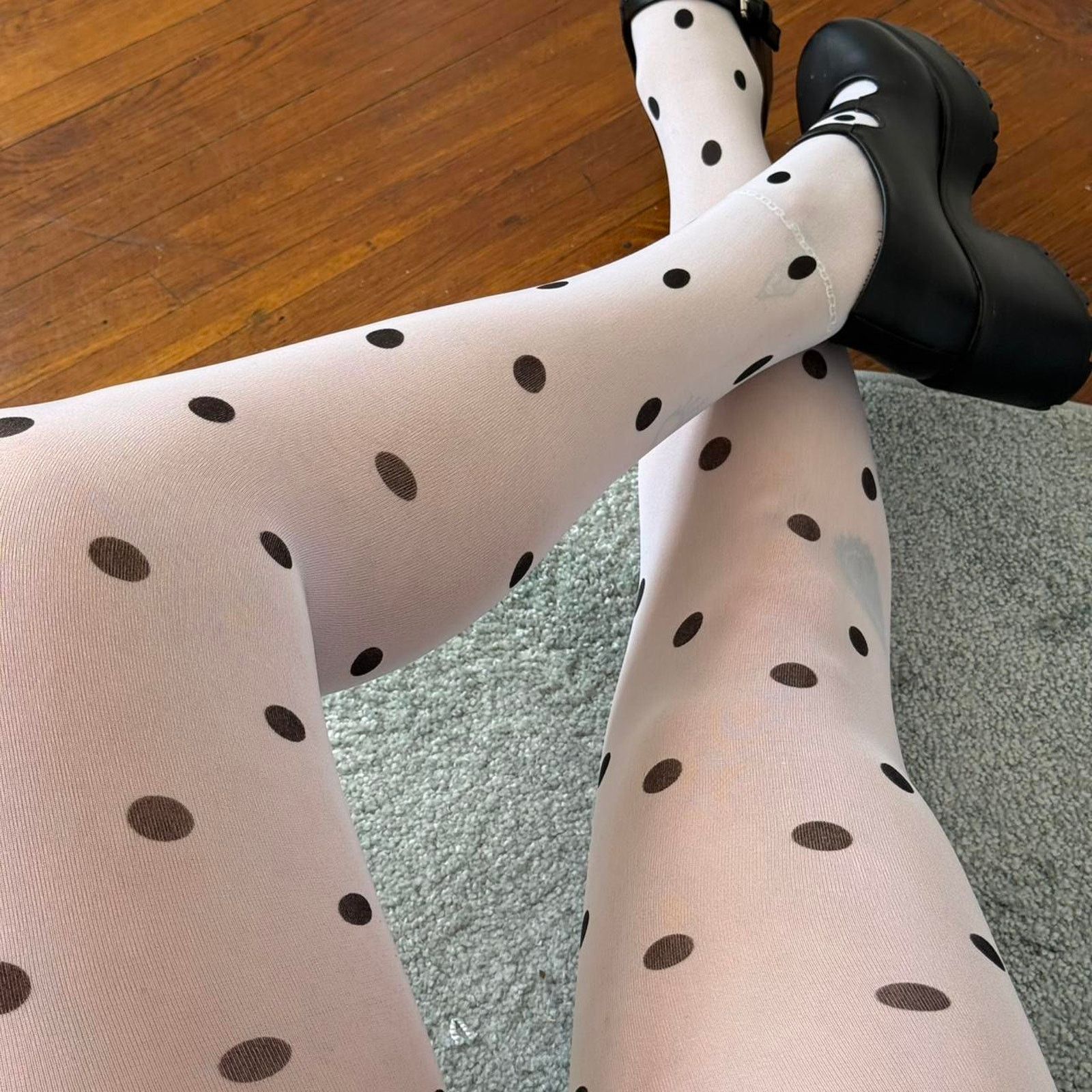Other ✿ ⋆ 𓆩♡𓆪 Polka Dot Sheer Tights Coquette Balletcore 𓆩♡𓆪 ⋆ Size ONE SIZE - 2 Thumbnail