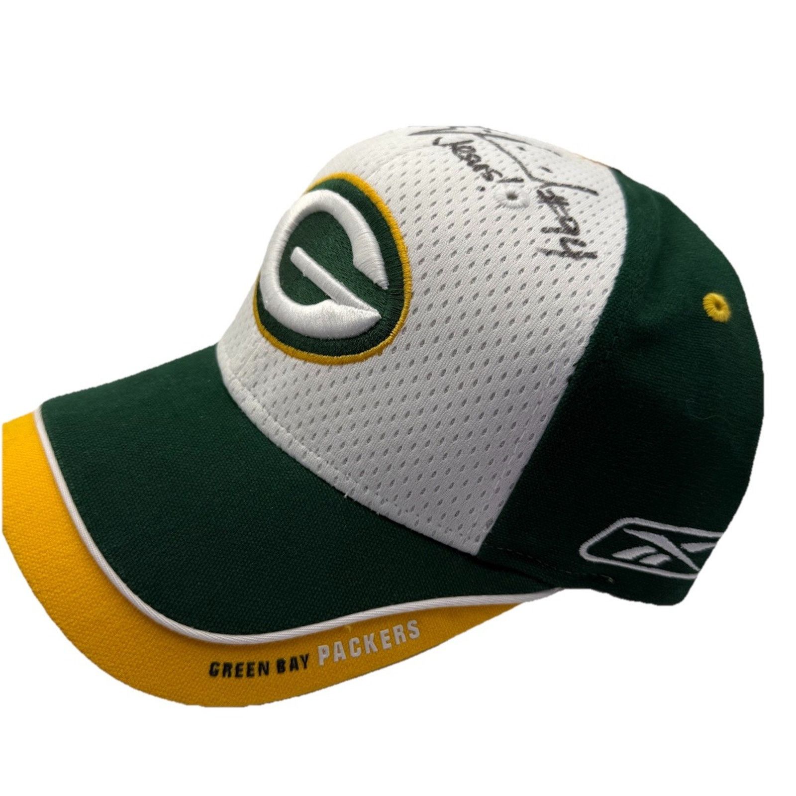 NFL PACKERS Kabeer Gbaja-Biamila signed On Field Reebok Hat NWT Size ONE SIZE - 3 Thumbnail
