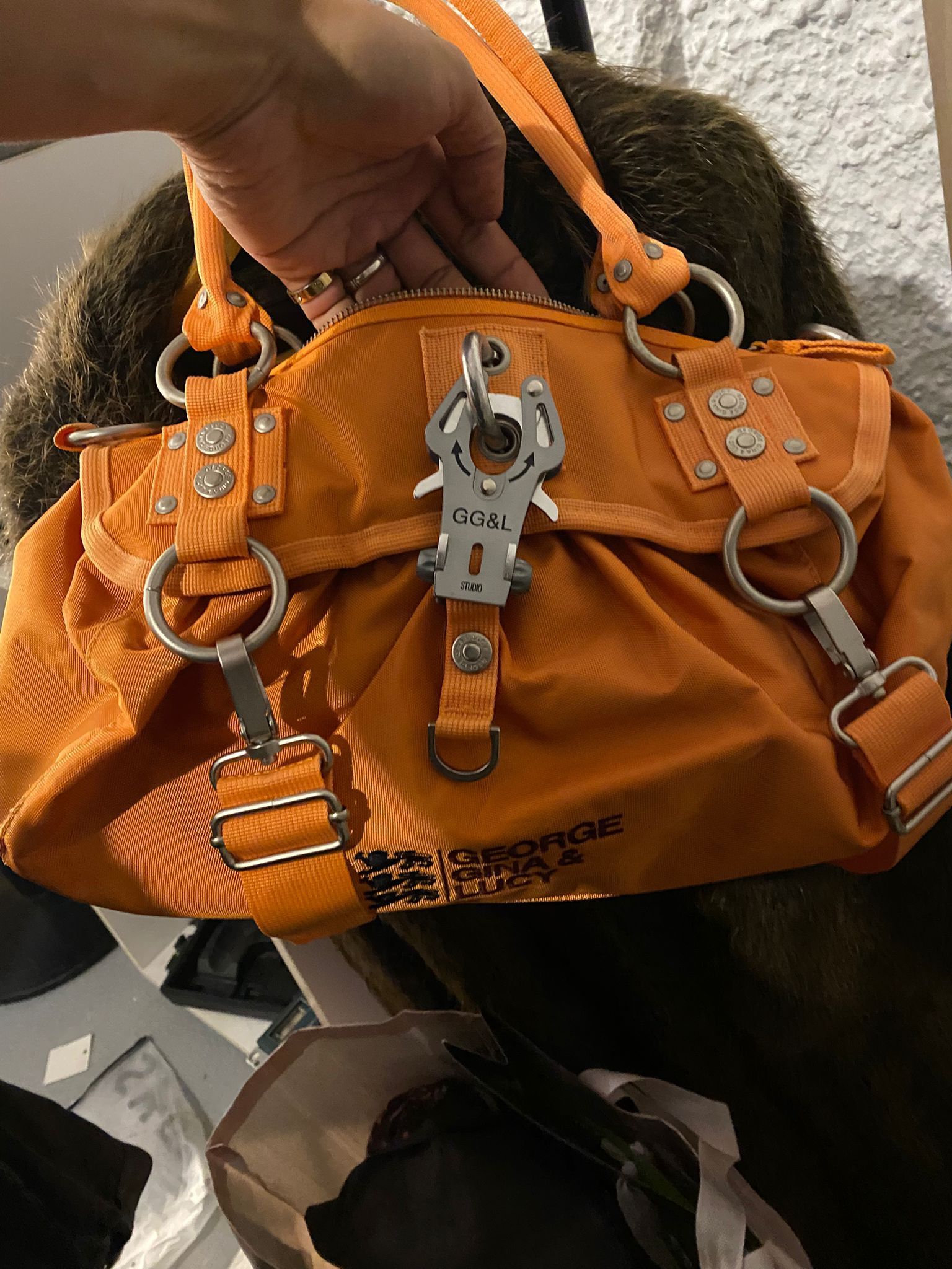 George Gina & Lucy George Gina & Lucy Orange Shoulder Bag Y2K Utility Gorpcore Size ONE SIZE - 2 Thumbnail