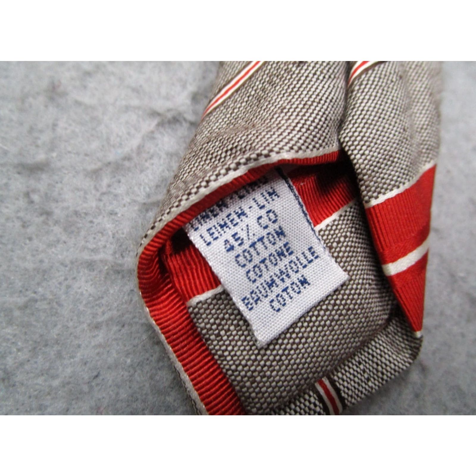 Vintage VINTAGE Geoff Nicholson Men's Neck Tie Red Striped Linen Cotton Blend Classic Made in Italy Size ONE SIZE - 5 Thumbnail