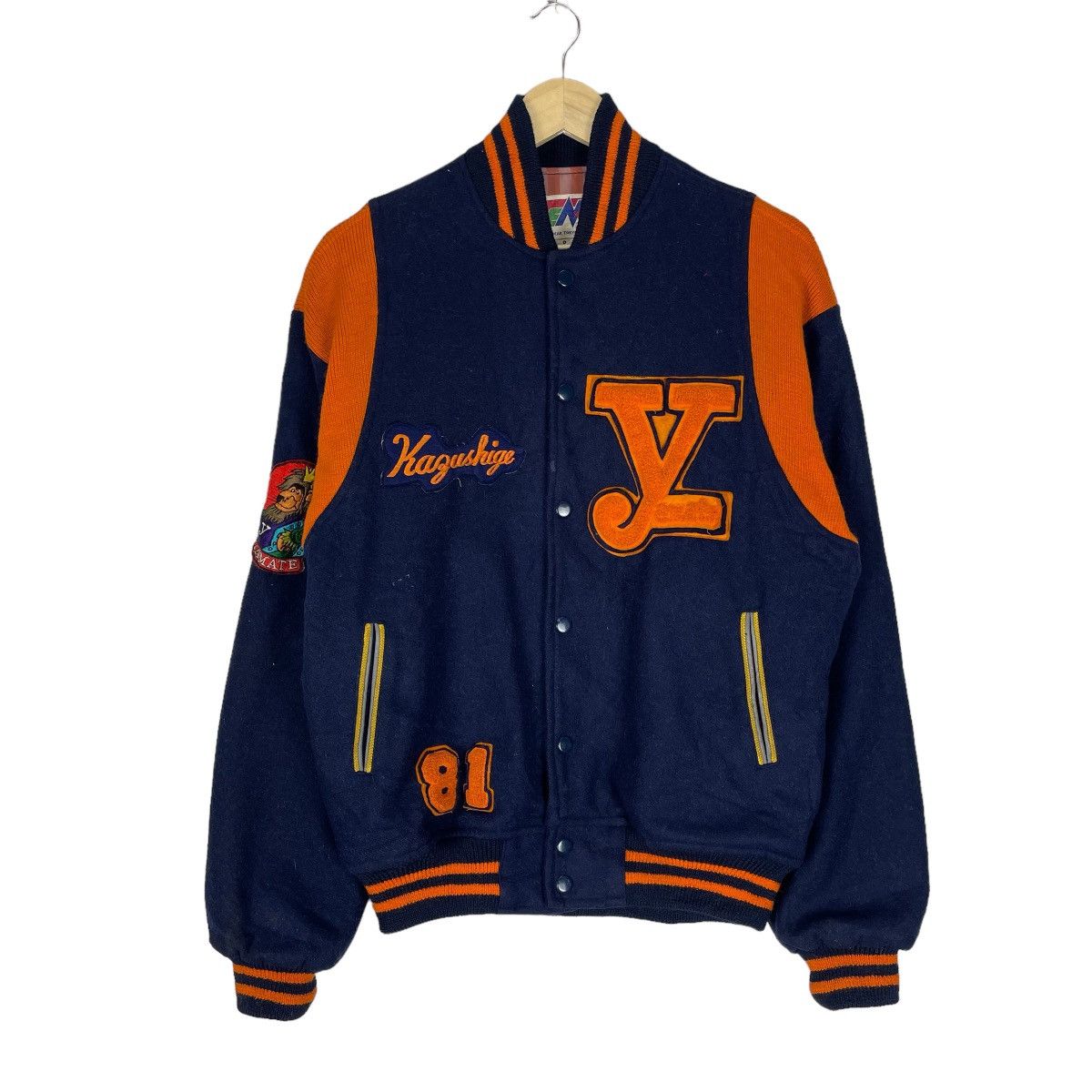 Japanese Brand × Vintage ❄️80s YAMATE VARSITY WOOL SNAP BUTTON JACKET Size US S / EU 44-46 / 1 - 1 Thumbnail
