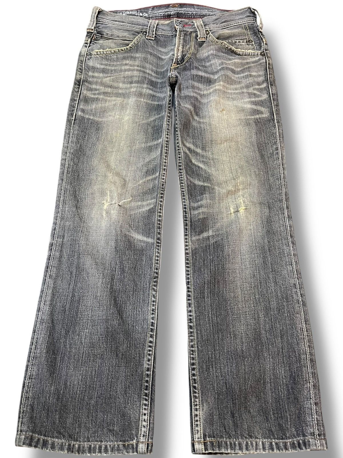 Le Grande Bleu (L.G.B.) × Levi's Vintage Levi’s 502 Studded Punk Faded Grunge Denim Size US 33 - 2 Thumbnail