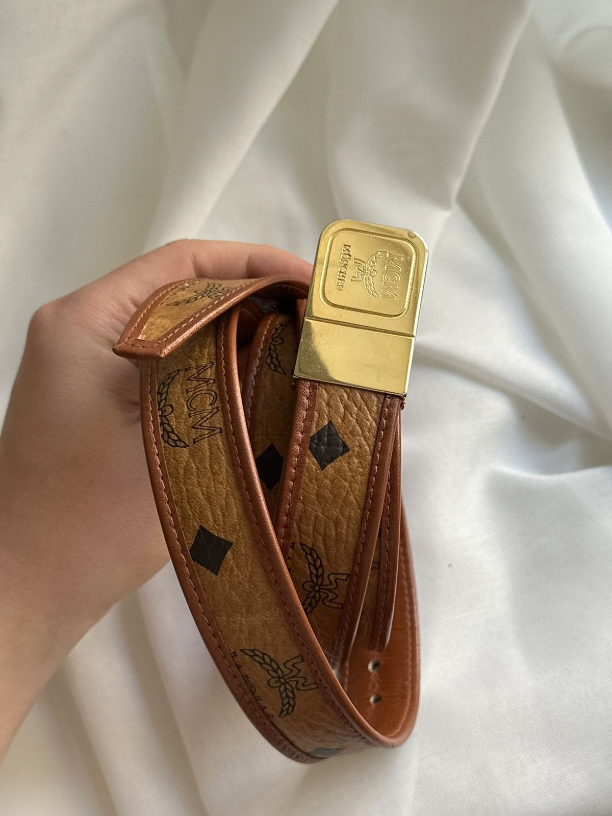 MCM MCM Vintage Rare Luxuru Old Money Brown Leather Belt Size 38 - 9 Thumbnail