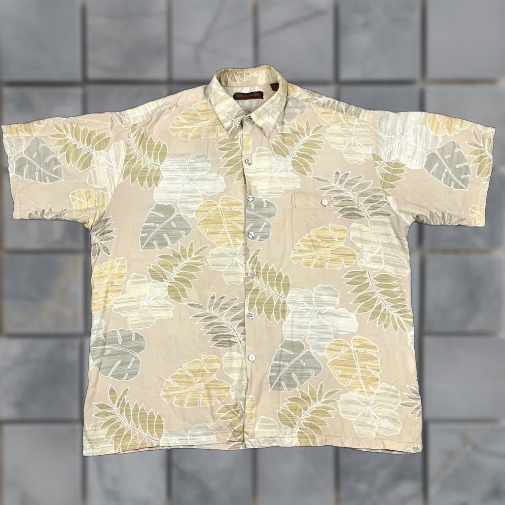 Tori Richard VINTAGE Tori Richard Shirt Mens XL Beige Tonal Floral Button Up Hawaiian USA Vtg Size US XL / EU 56 / 4 - 1 Thumbnail