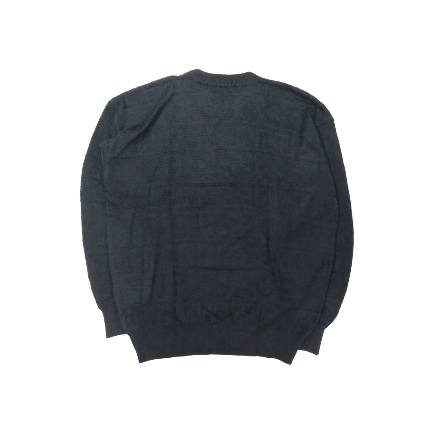 Versace BIG SPELL LOGO MONOGRAM LONG-SLEEVED KNIT SWEATER Size US M / EU 48-50 / 2 - 2 Thumbnail