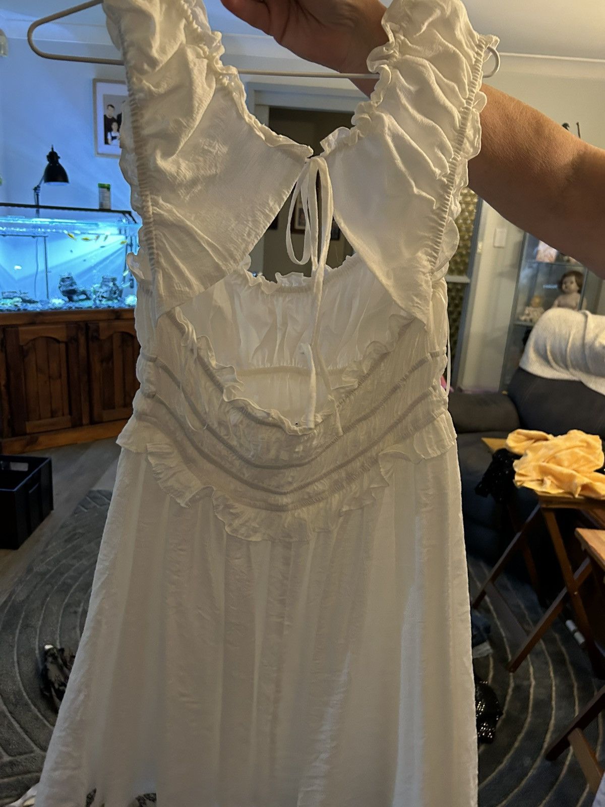 Other White Dress with cutout back Size L / US 10 / IT 46 - 1 Thumbnail