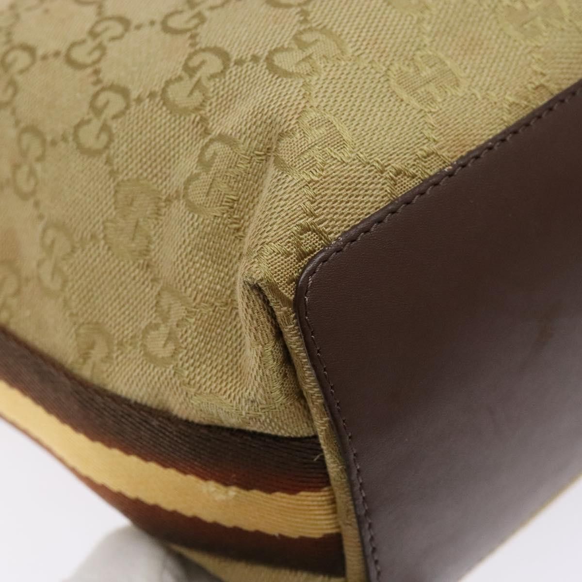 Gucci GUCCI GG Canvas Tote Bag Beige Brown Silver Size ONE SIZE - 13 Thumbnail