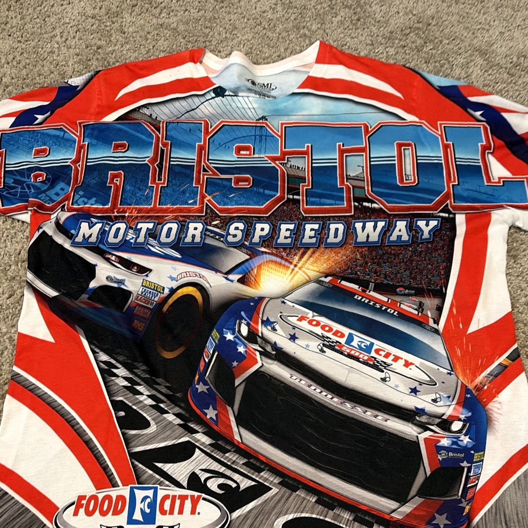 NASCAR Bristol Motor Speedway Food City 500 All Over Print T-Shirt NASCAR 3XL Men Multicolor Size US XXL / EU 58 / 5 - 3 Thumbnail