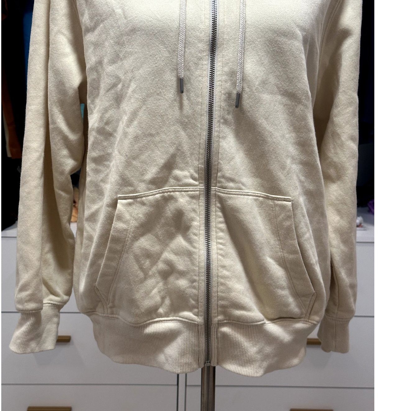 BP. Bp Women's Cream Full Zip Long Sleeve Hoodie Pockets XS NWOT Size XS / US 0-2 / IT 36-38 - 3 Thumbnail