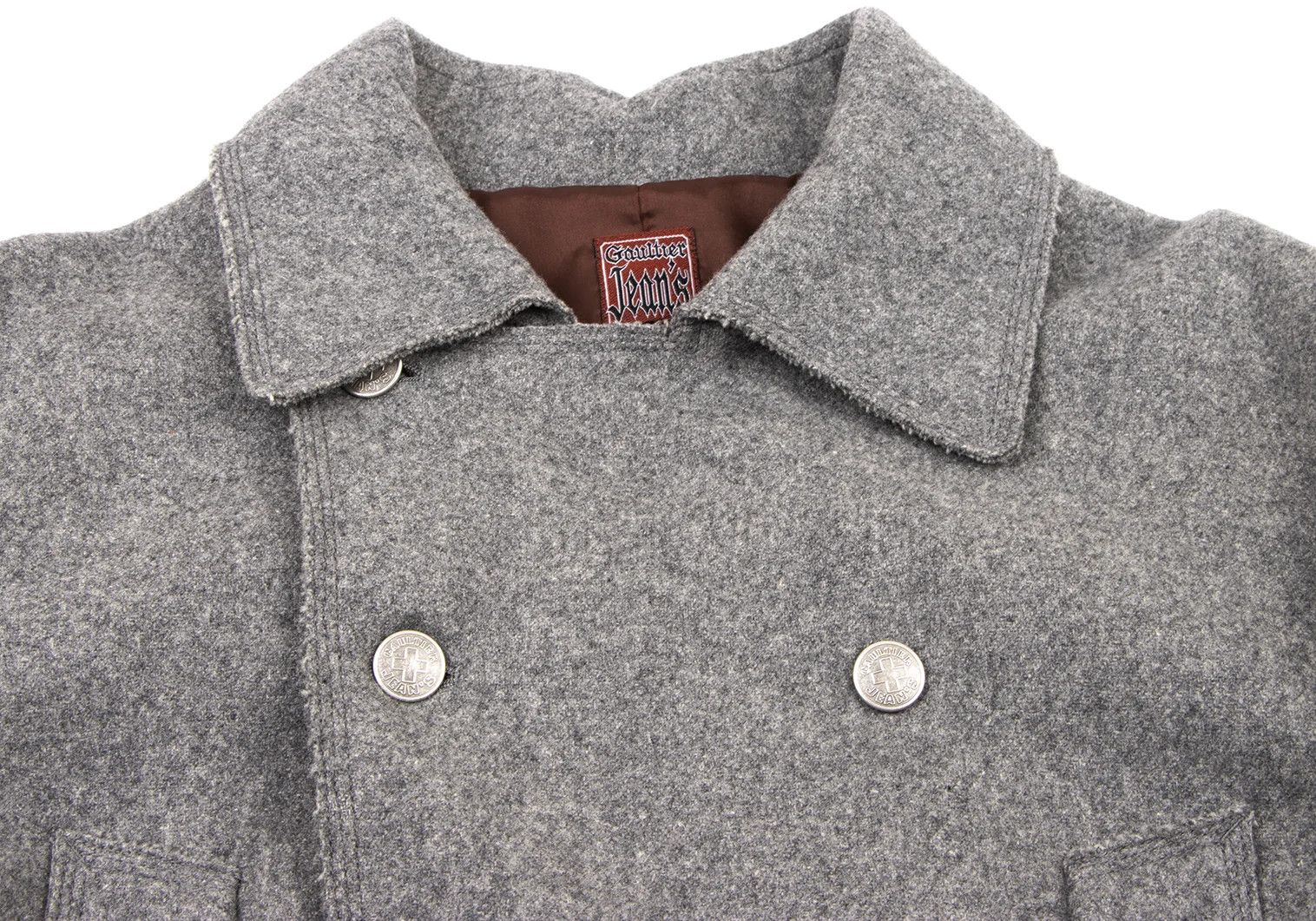 Jean Paul Gaultier Wool Nylon Blend Metal Logo Button Long Double Coat Gray 48 Size US M / EU 48-50 / 2 - 3 Thumbnail