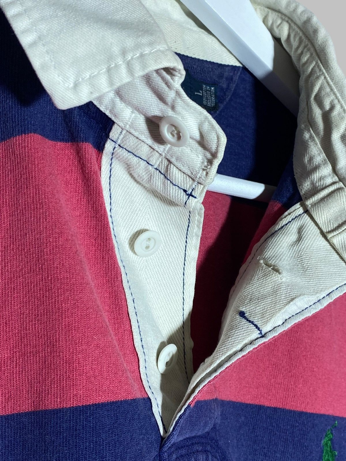 Polo Ralph Lauren 🔥 Y2K RALPH LAUREN RUGBY STRIPED POLO PREPPY SPORT VINTAGE Size US L / EU 52-54 / 3 - 12 Thumbnail