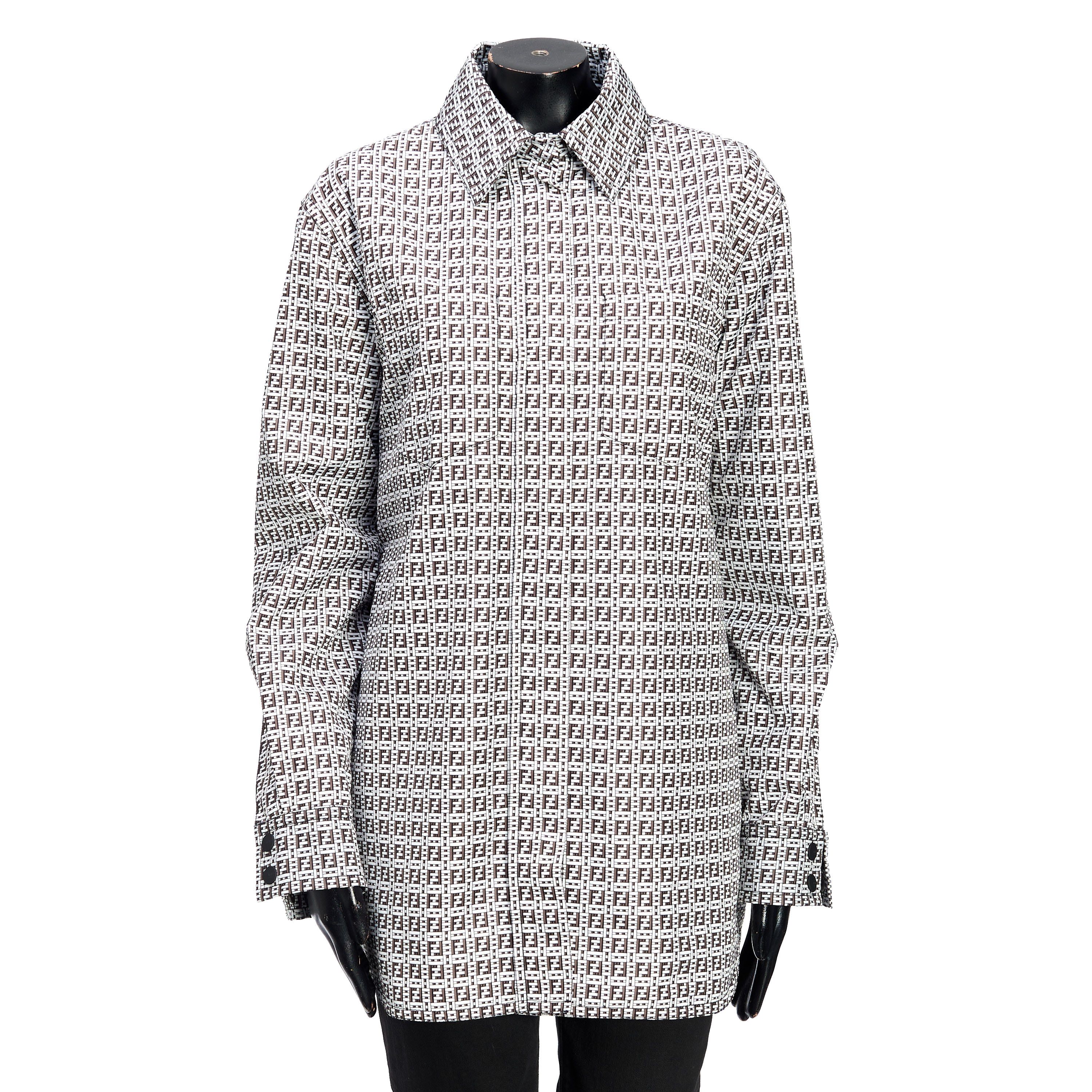 Fendi Shirt Jacket In Black & White FF Motif Size S / US 4 / IT 40 - 1 Thumbnail