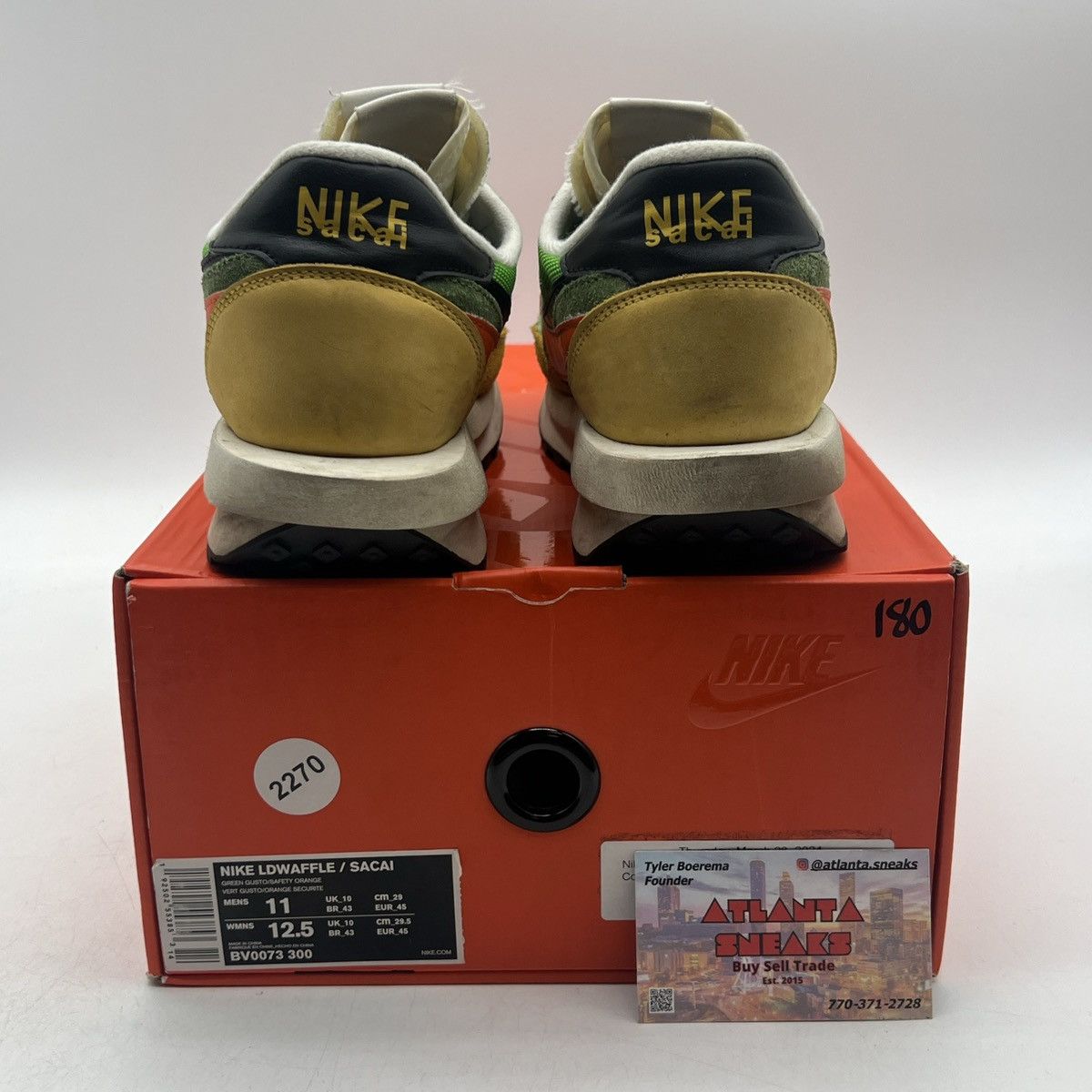 Nike Sacai x LDWaffle green gusto Size US 11 / EU 44 - 3 Thumbnail