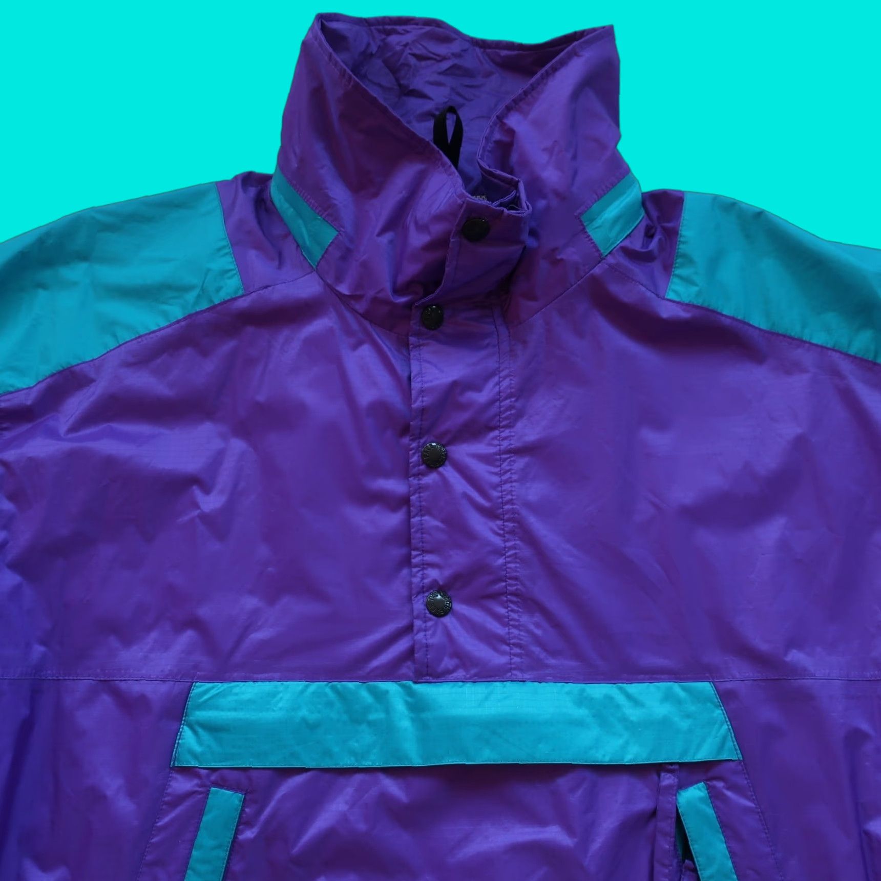 Vintage 90s North Face Pullover Jacket Mens Large Purple Teal 90s Style Parka Rare